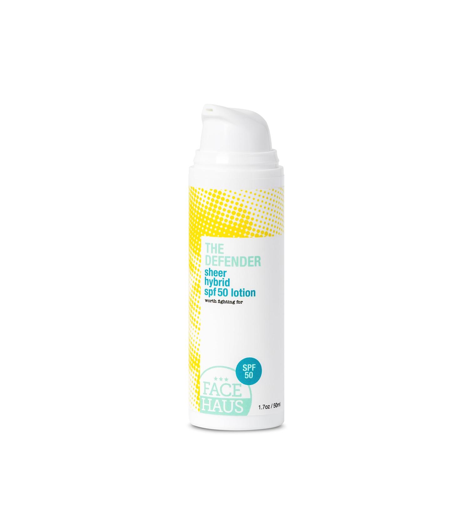 Face Haus The Defender SPF 50 Sunscreen Lotion - Hybrid Zinc Oxide Non-Greasy Fast-Absorbing Broad Spectrum Protection - Shop Internationally - Buy Online on GoSupps.com