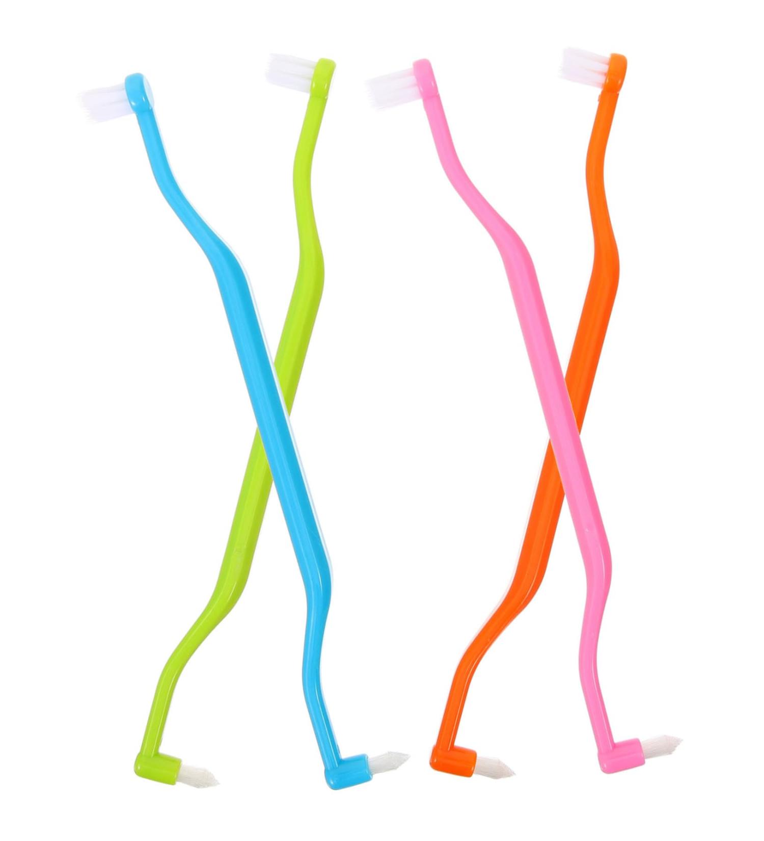 Ipetboom Double-Headed Toothbrush Set - Ergonomic Travel & Home Toothbrushes (4 Pieces) - Buy Online on GoSupps.com