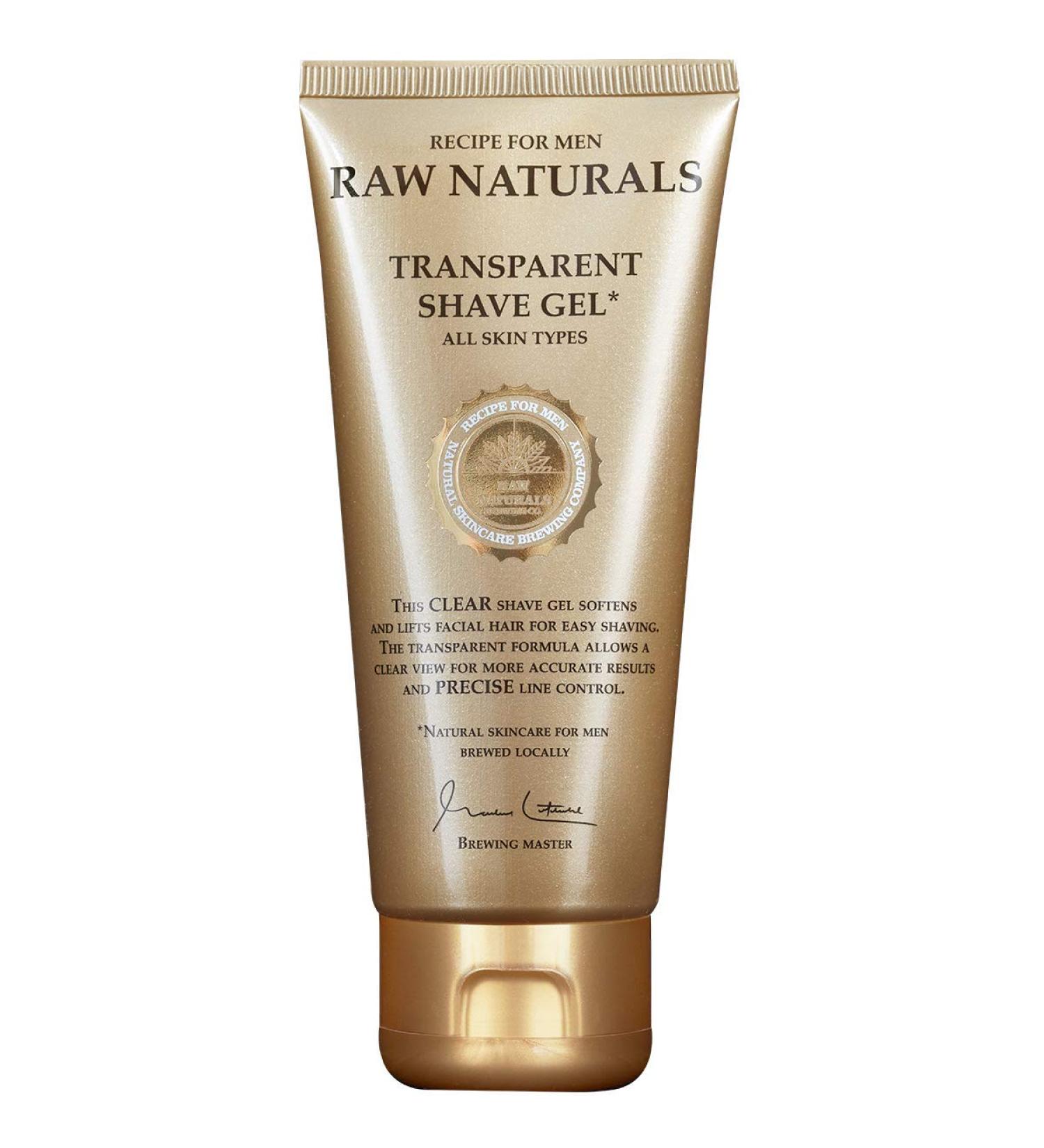 Raw Naturals TRANSPARENT SHAVE GEL | High-glide crystal-clear Shaving Gel | Friction- free Shave Gel for Men - Buy Online on GoSupps.com