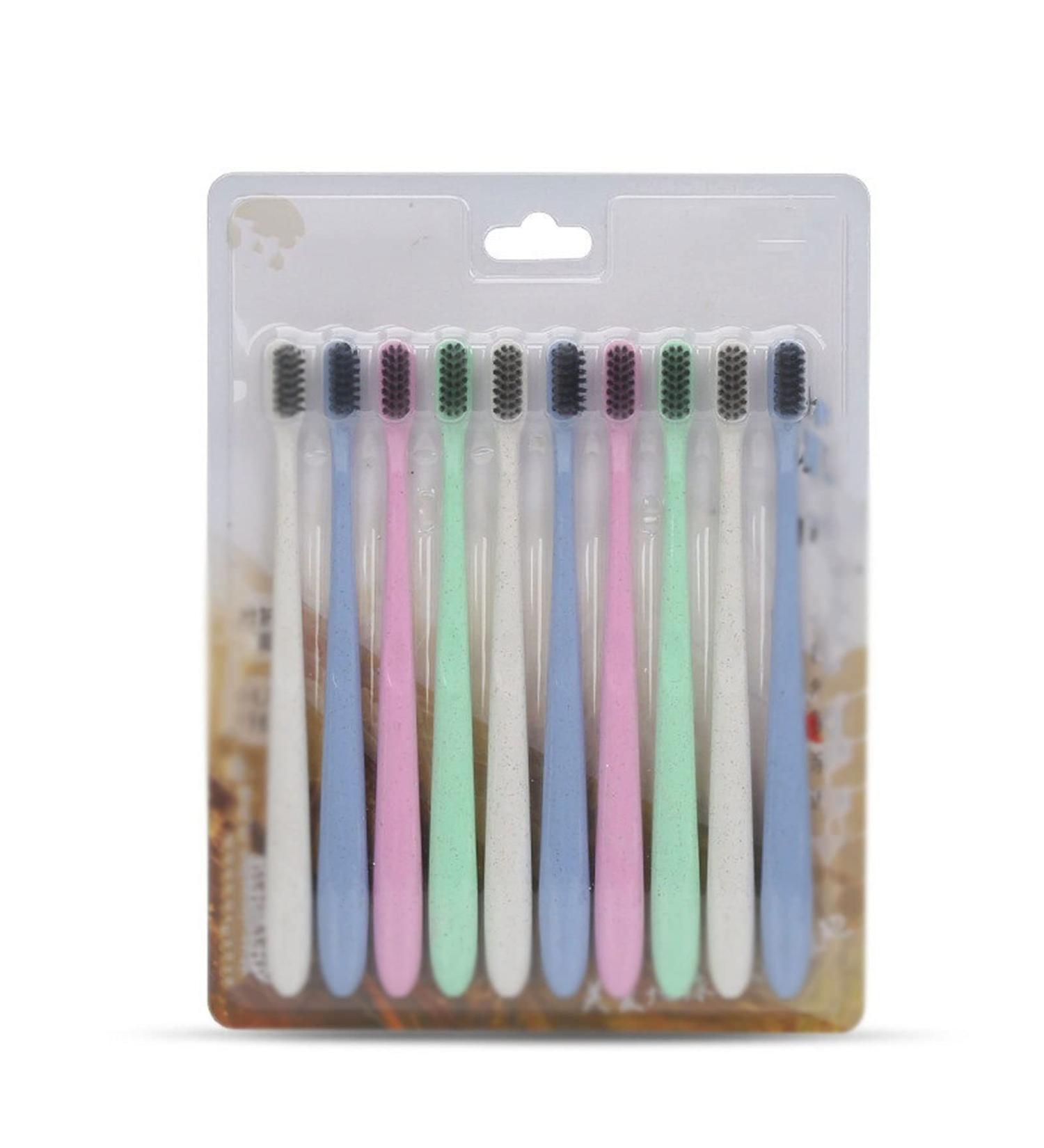 SUICRA Travel Toothbrush Set - 10 Pcs Soft Charcoal Handle for Family Oral Care - Portable & Stylish - Buy Online on GoSupps.com
