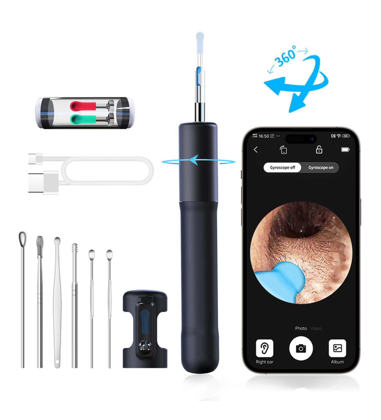 Buy DTD Wireless Ear Otoscope 3.5mm 1080P HD Earwax Cleaner - Compatible with iOS & Android Tablets | International Shipping Available - Buy Online on GoSupps.com