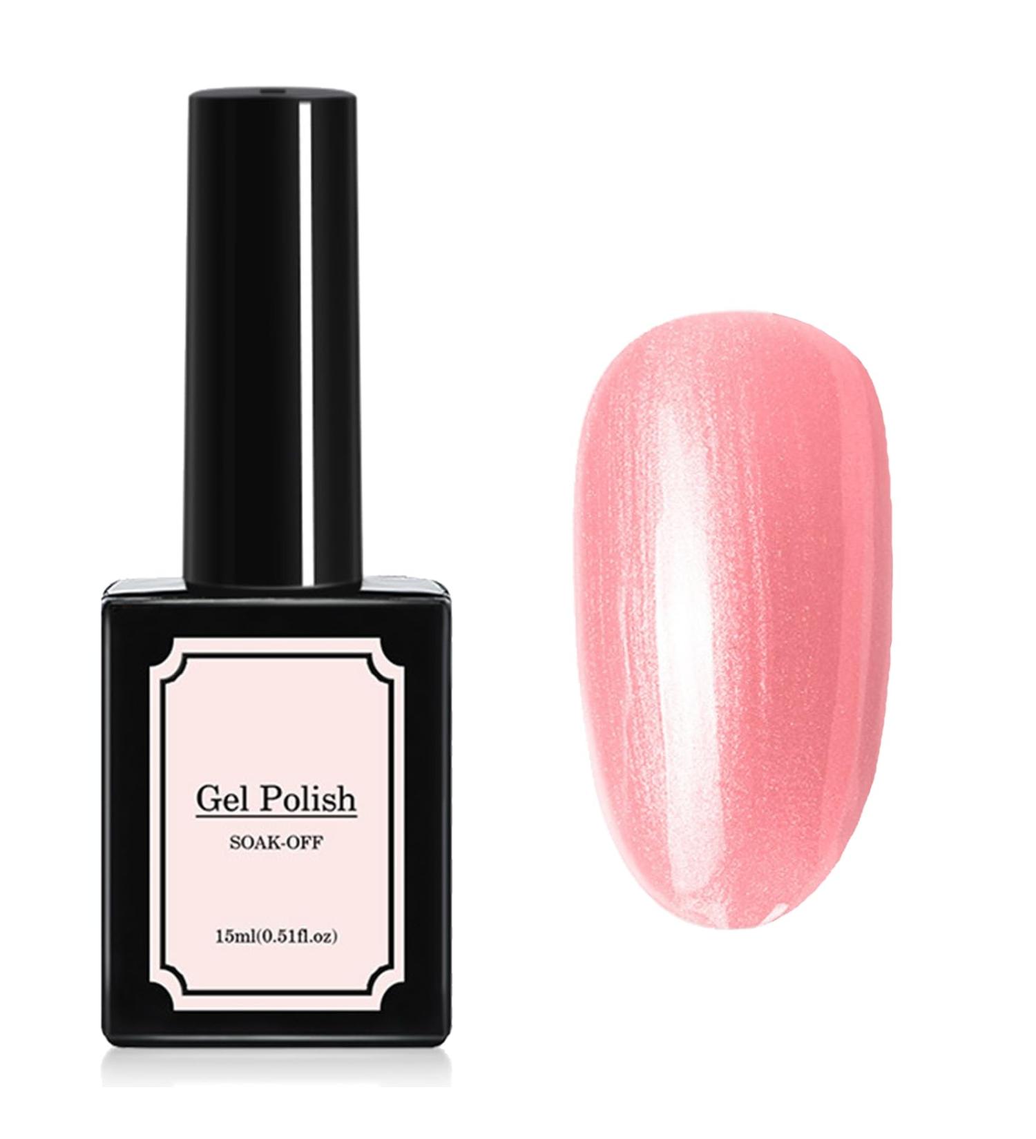 Pearl Glitter Nail Polish - Pearlescent Shell Glitter Pink Shimmer Mermaid Nail Polish - Soak Off UV LED Gel Nail Polish - Long Lasting Nail Art DIY Home (15ml) - Buy Online on GoSupps.com