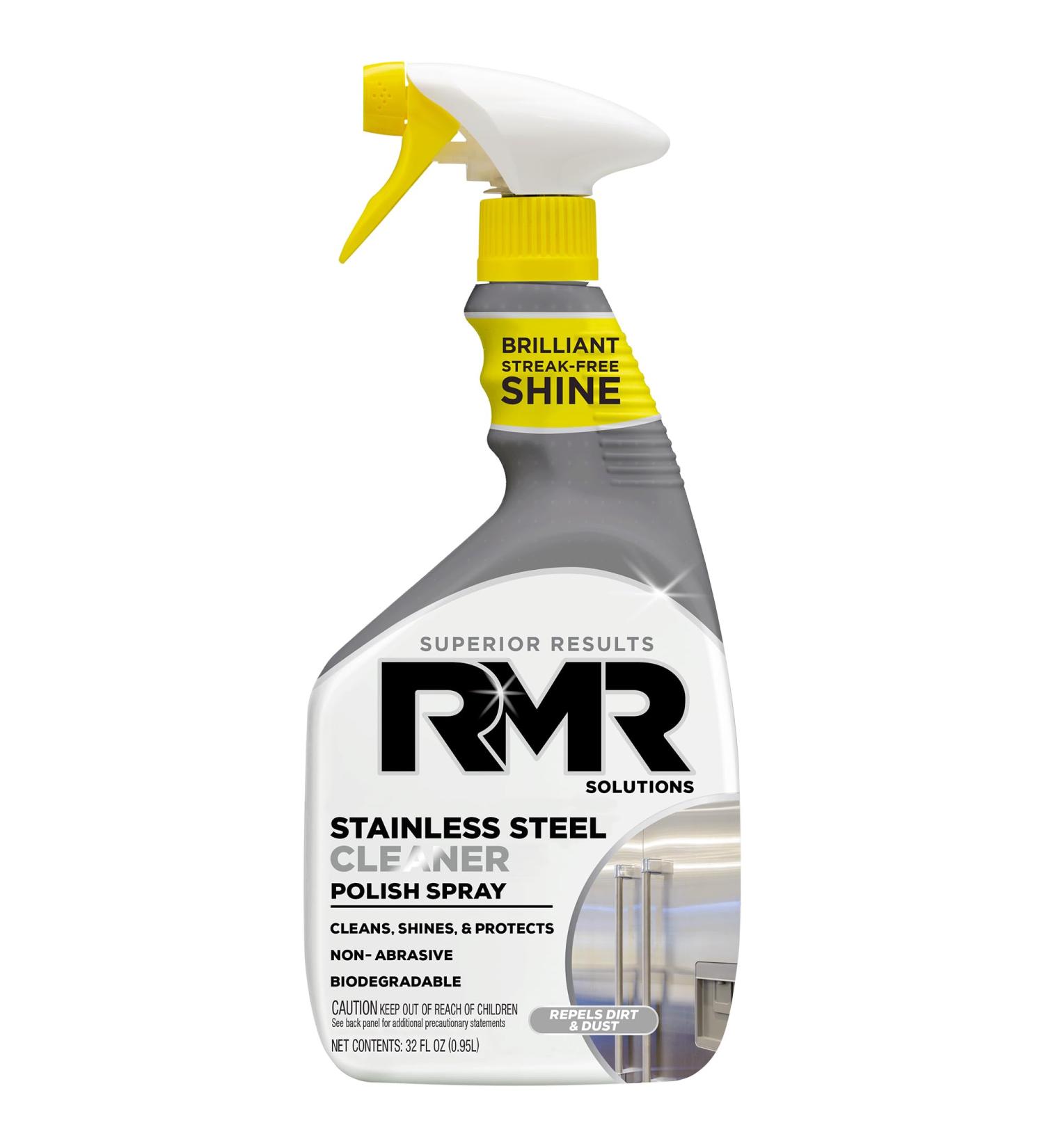 RMR Stainless Steel Cleaner Polish Spray - Heavy-Duty 32oz | Streak-Free Shine & Protection for Appliances & Surfaces - Buy Online on GoSupps.com
