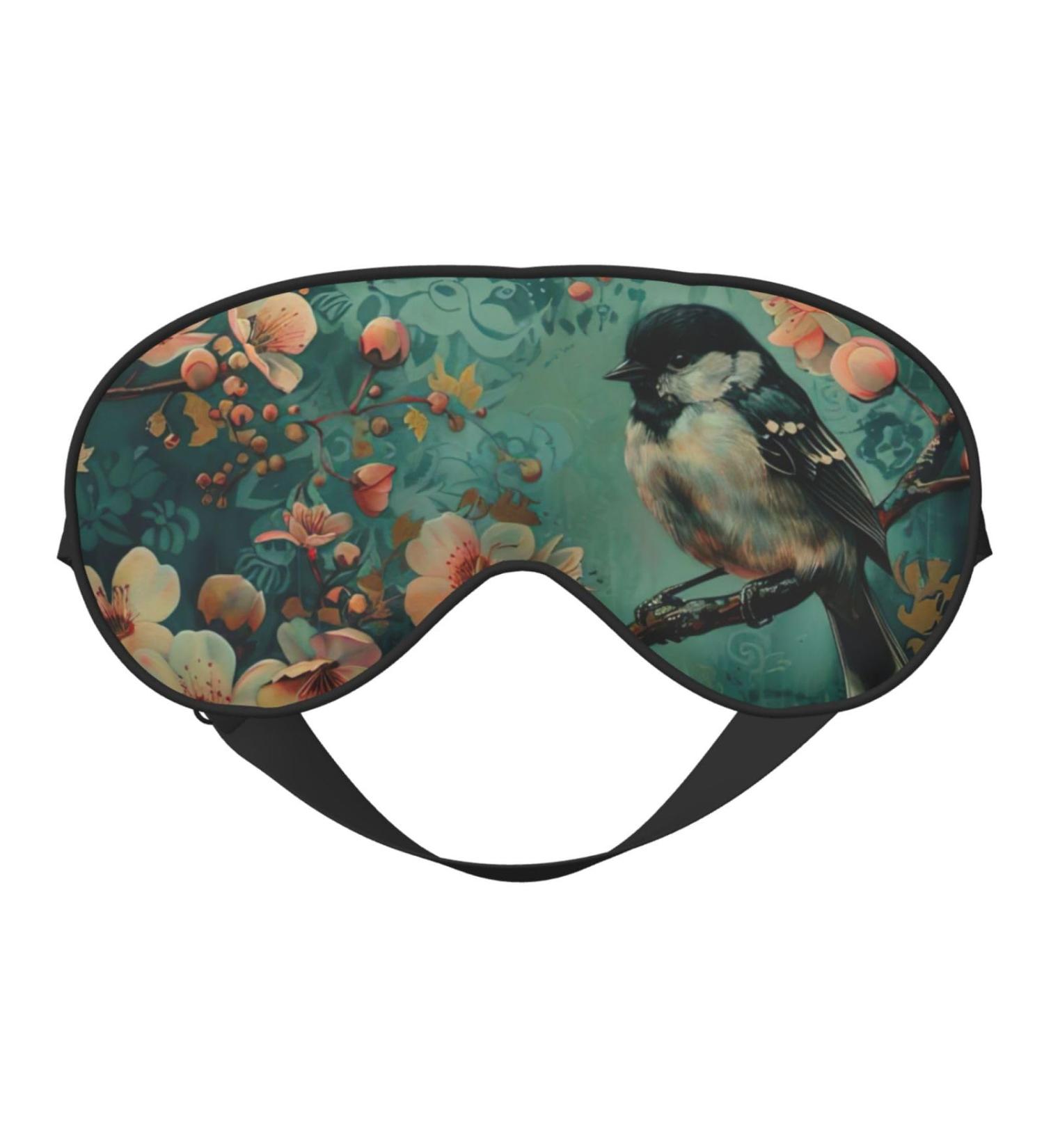 Buy SSIMOO Flower and Bird Art Soft Sleep Eye Mask - Breathable Travel Eye Patch for Women - Perfect for Relaxation and Comfort - Buy Online on GoSupps.com