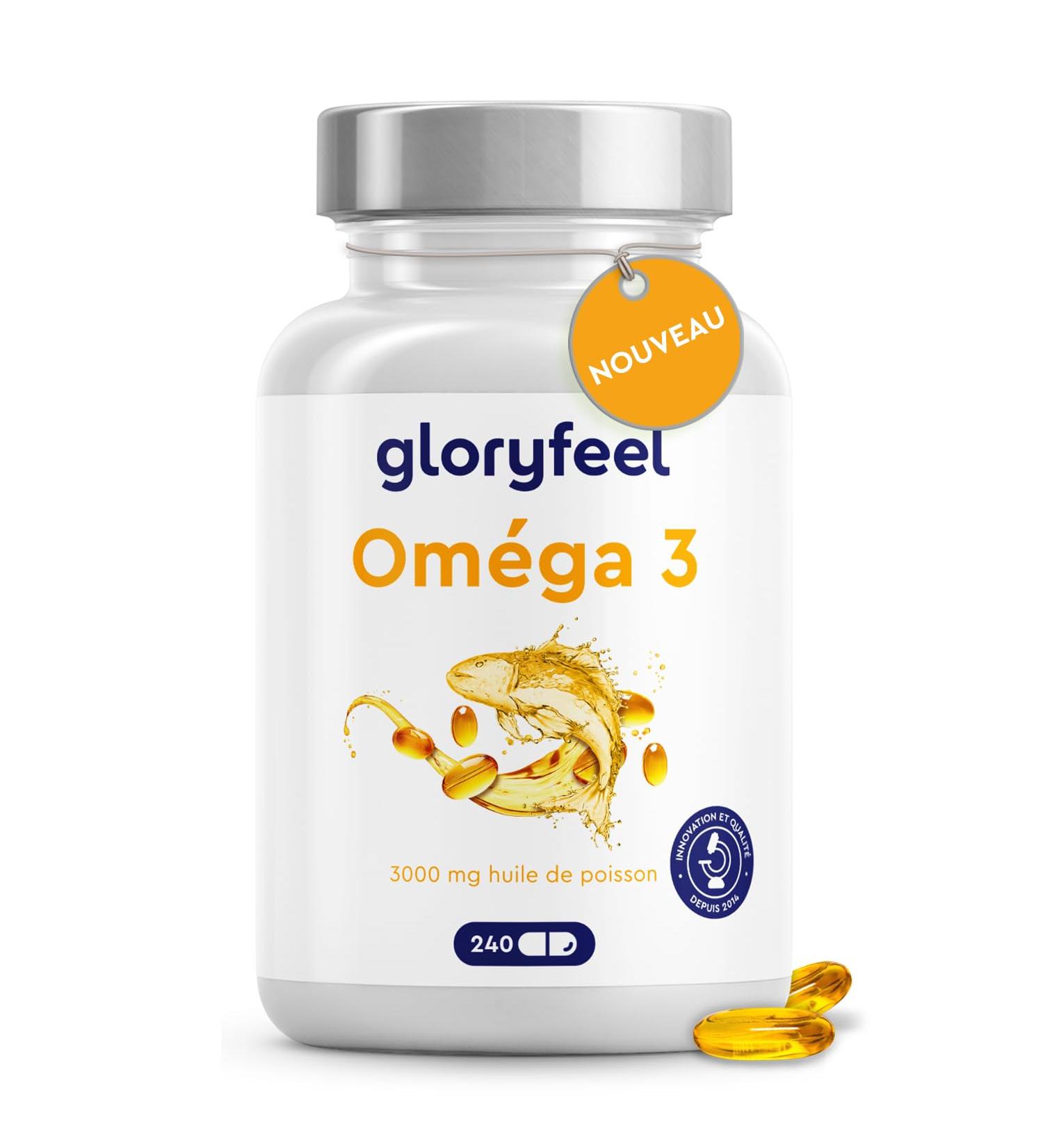 Omega 3 Highly Dosed Capsules - 3000mg Fish Oil (triglyceride form) - 240 capsules & Vitamin E (antioxidant) for an ideal supply of EPA & DHA - Pure Omega 3 Fish Oil - Buy Online on GoSupps.com
