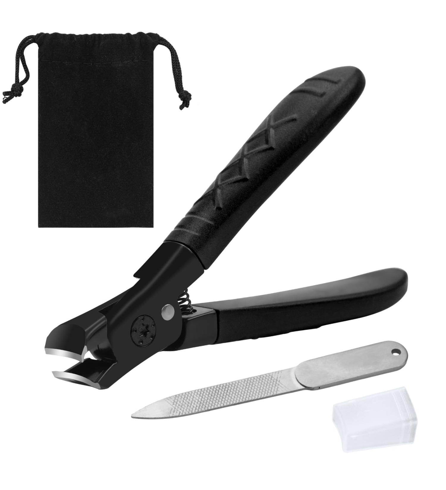 Heavy Duty Toe Nail Clippers for Thick Nails with Metal Nail File - Black - Buy Online on GoSupps.com