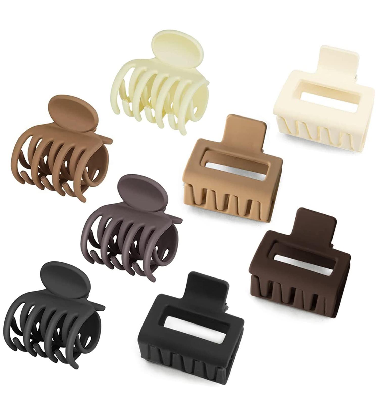 Small Matte 7 Color Hair Clips for Women Girls Kids - 1.6 Inch Mini Claw Clips for Thin Thick Hair - Non-slip Cute Double Rows Design - Square Jaw Clips with Gift Box - Buy Online on GoSupps.com