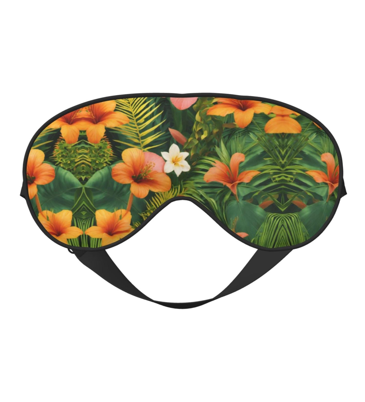 Hojas Tropicales Y Flores Print Double-Sided Eye Mask Soft and Light Blocking for Enhancing Sleep Quality - Buy Online on GoSupps.com