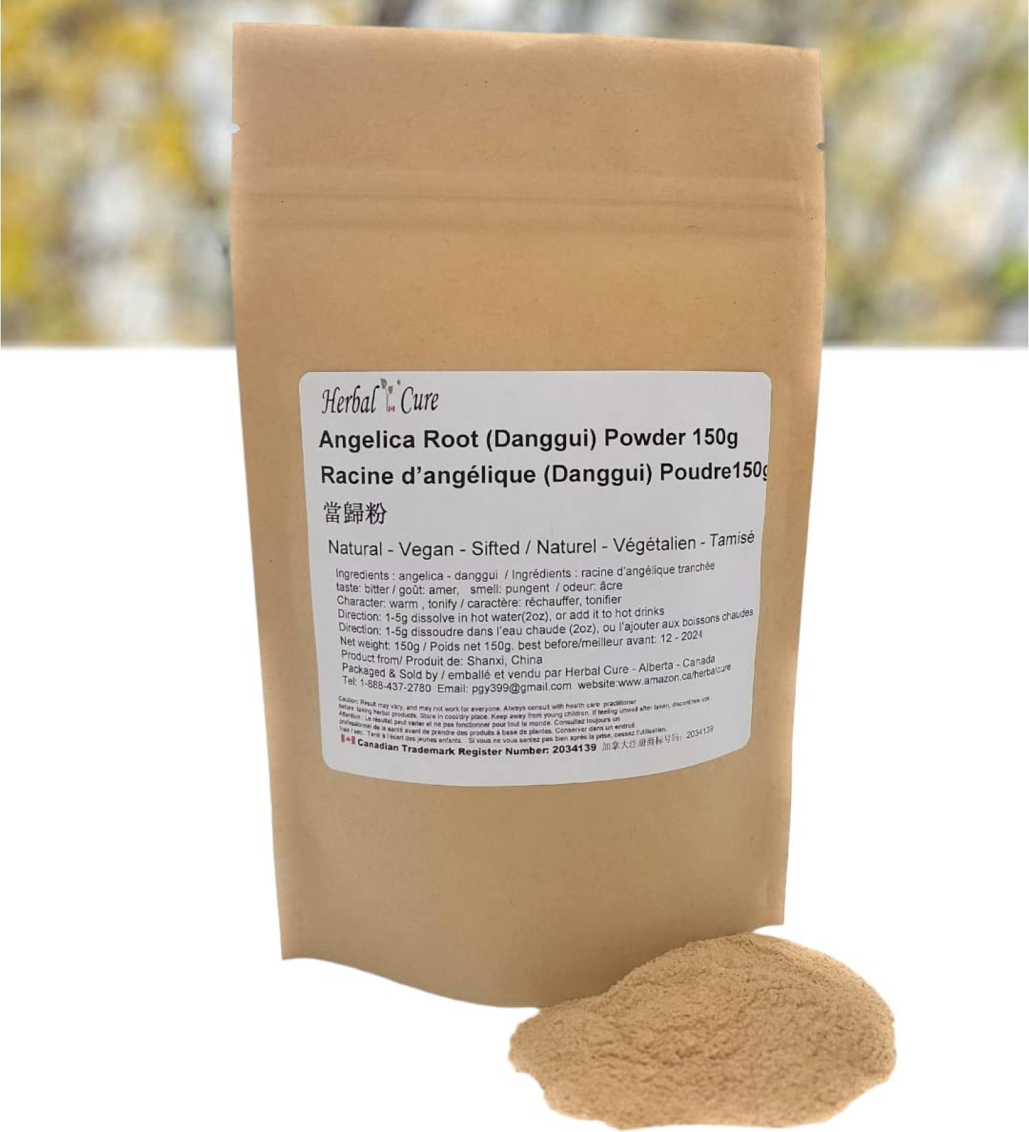 Herbal Cure - Danggui Dong Quai Angelica Root Powder 150g - Natural Vegan Sifted Clean Fresh - Product of China - Buy Online on GoSupps.com