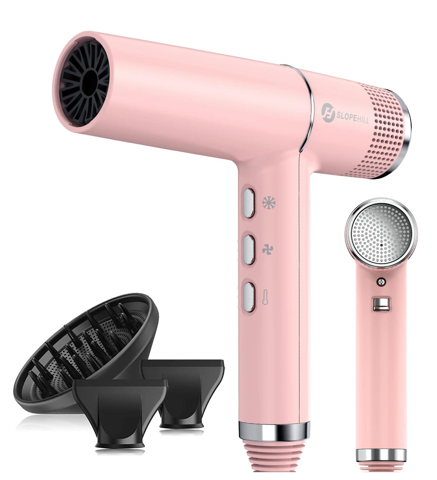 Slopehill Pink Hair Dryer - 2000W Brushless Engine Oxy Active Tech & LED Display | Lightweight 268g with Intelligent Diagnostics - Buy Online on GoSupps.com