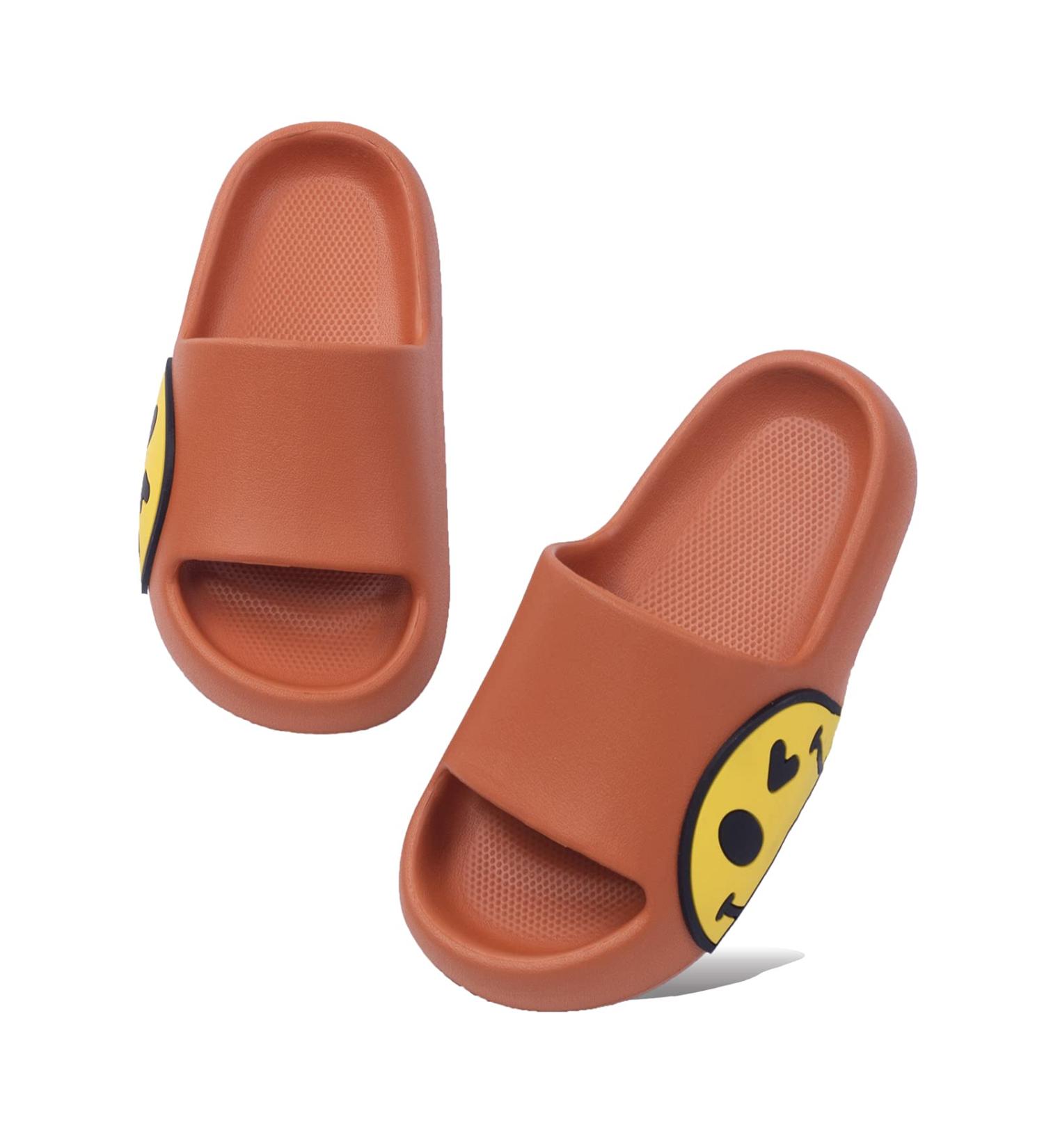 WaySoland Unisex Flip-Flops - Slipproof Summer Slippers Light Beach Sandals & Bath Shoes for Men Women & Kids | Size 25/26 EU - Orange - Buy Online on GoSupps.com