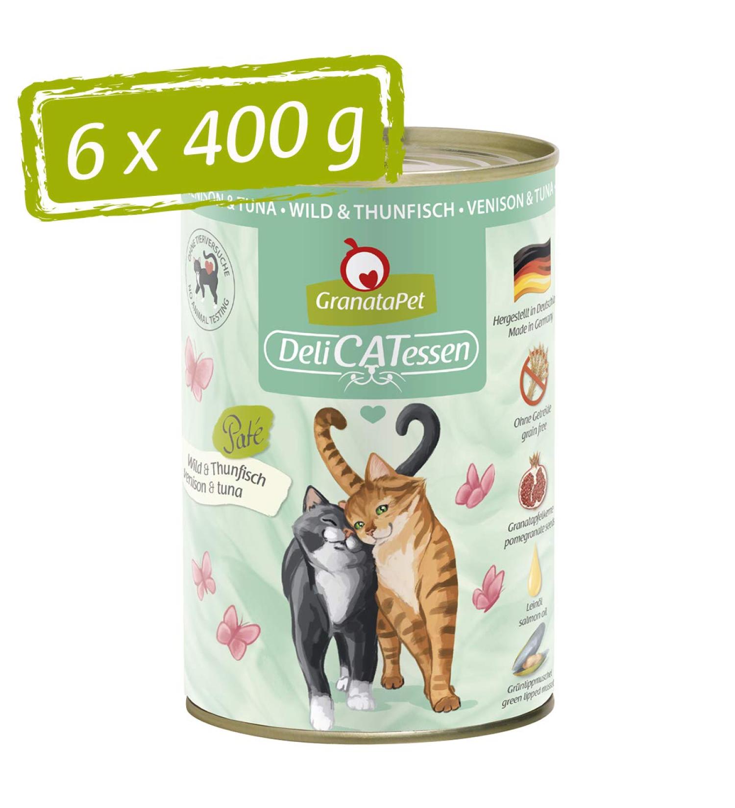 Granapet Delicatessen Wild & Tuna Cat Food | Grain-Free Sugar-Free Gourmet Wet Food (6 x 400g) - Buy Online on GoSupps.com
