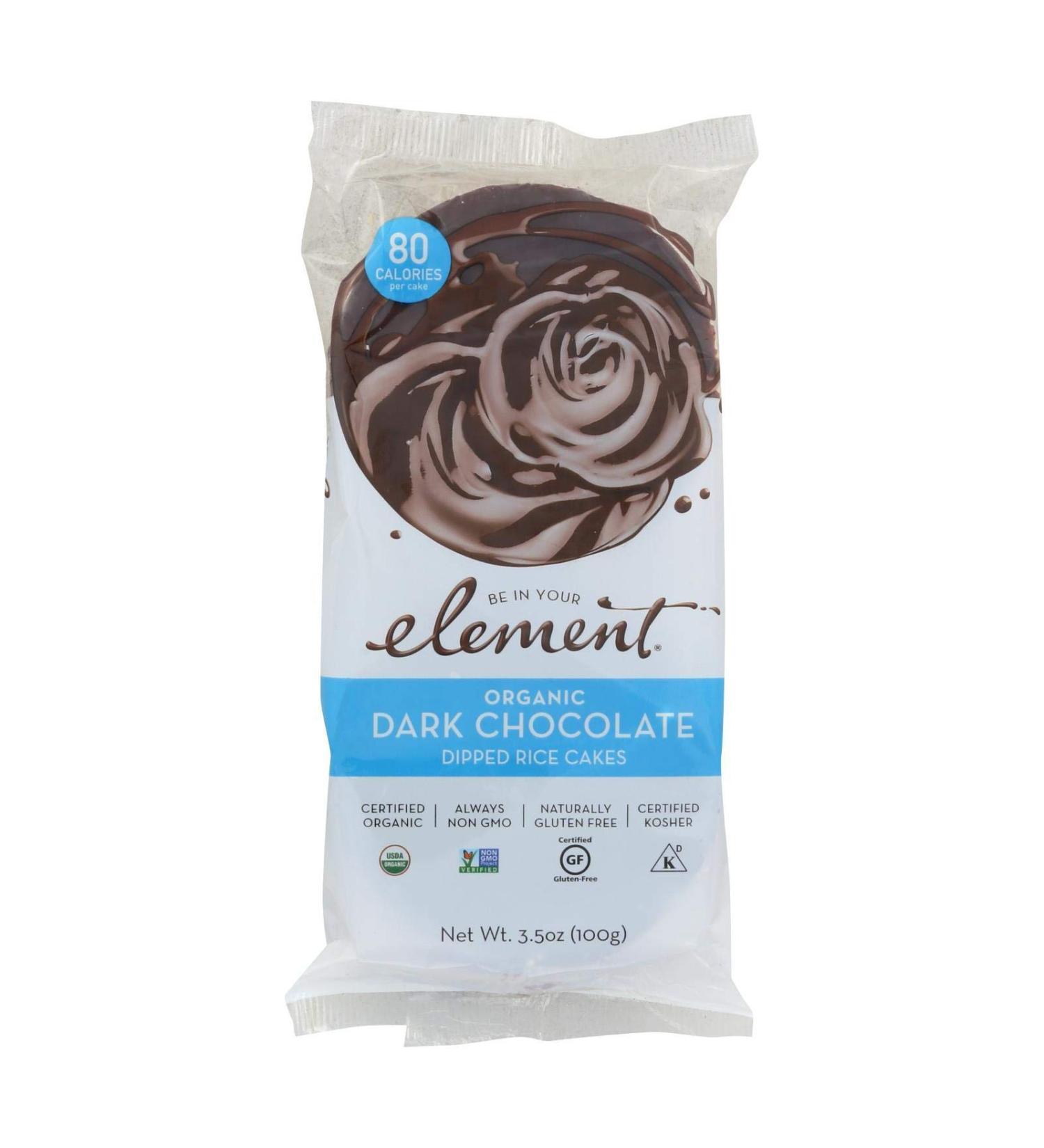 ELEMENT Rice Cake - Dark Chocolate, Pack of 6, 3.5 OZ | Low Carb, Gluten Free, Organic & Vegan - Buy Online on GoSupps.com