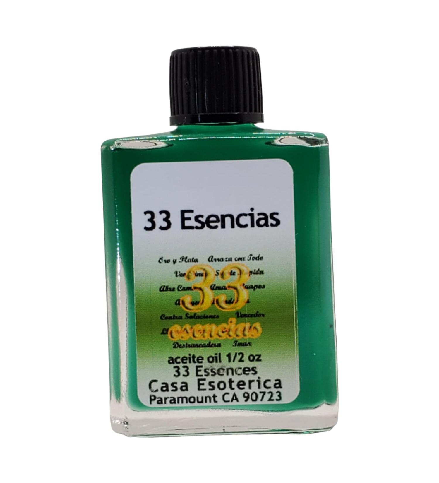 33 Essences Oil (33 Esencias Aceite) Spiritual Anointing Oil by CASA ESOTERICA MAGICK SPACE - Ultimate Spiritual Power - for Protection Healing & Success-0.5 FL OZ (3 Pack) - Buy Online on GoSupps.com