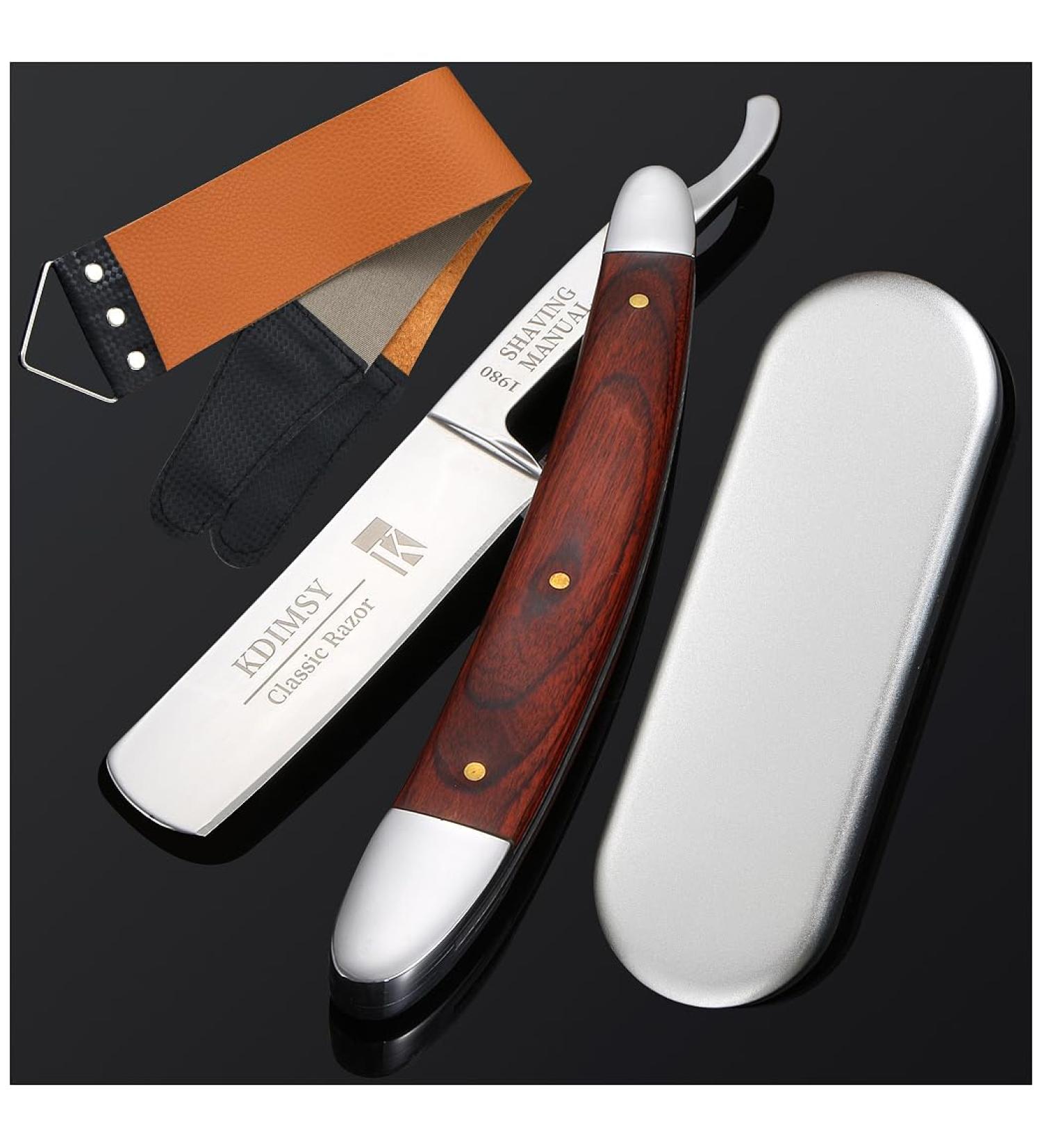 Premium Straight Razors for Men | Complete Straight Edge Shaving Kit with Wooden Handle & Strop | Perfect Gift - Buy Online on GoSupps.com