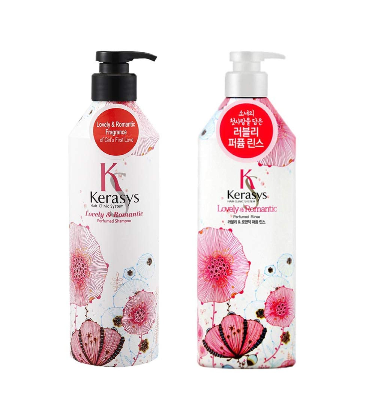 Kerasys Lovely & Romantic Perfumed Shampoo & Rinse 600ml - Luxurious Hair Care - Buy Online on GoSupps.com