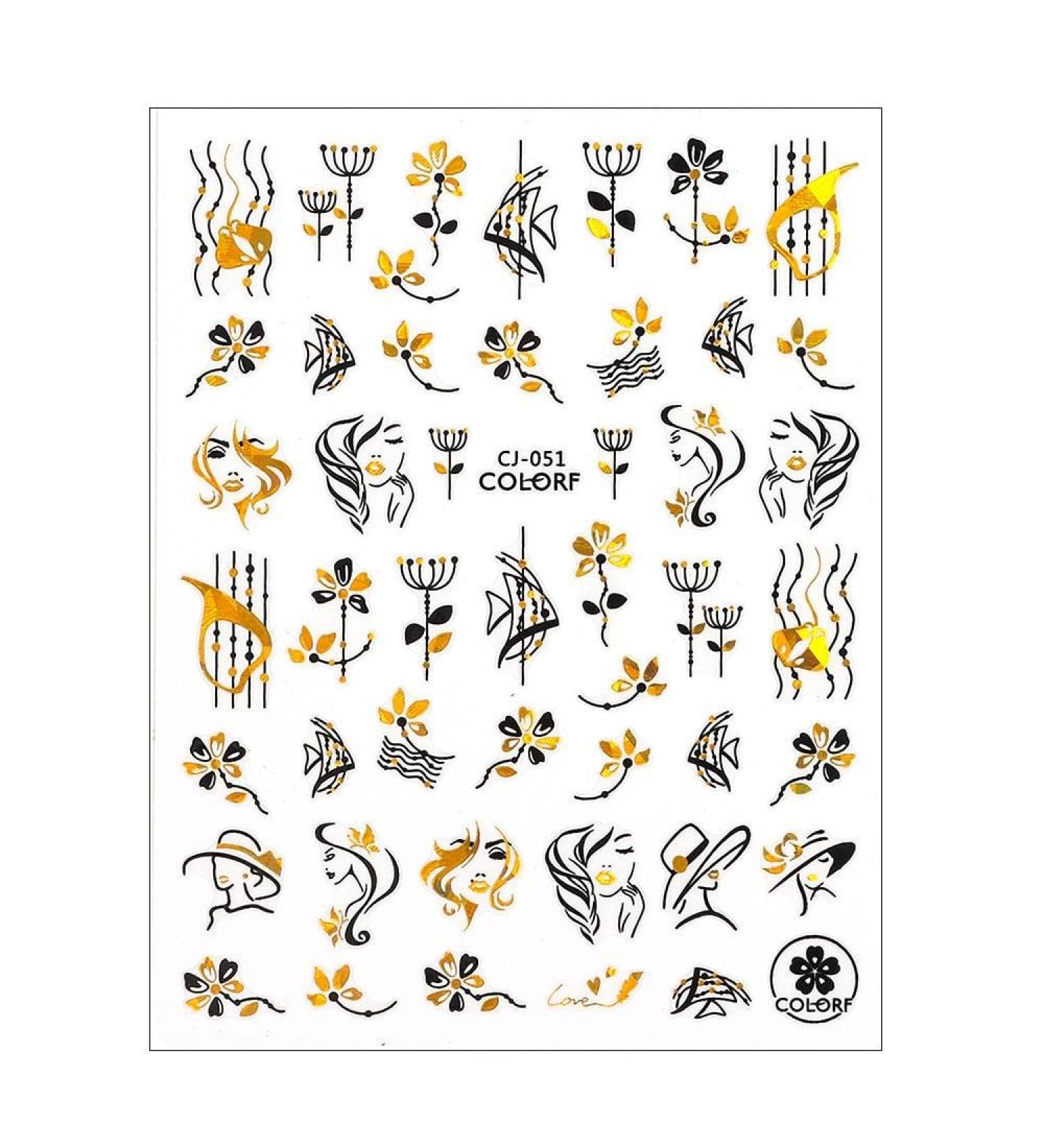 Manicure DIY Tips Flowers Leaf Abstract Woman Nail Stickers(06) Style6 - Buy Online on GoSupps.com