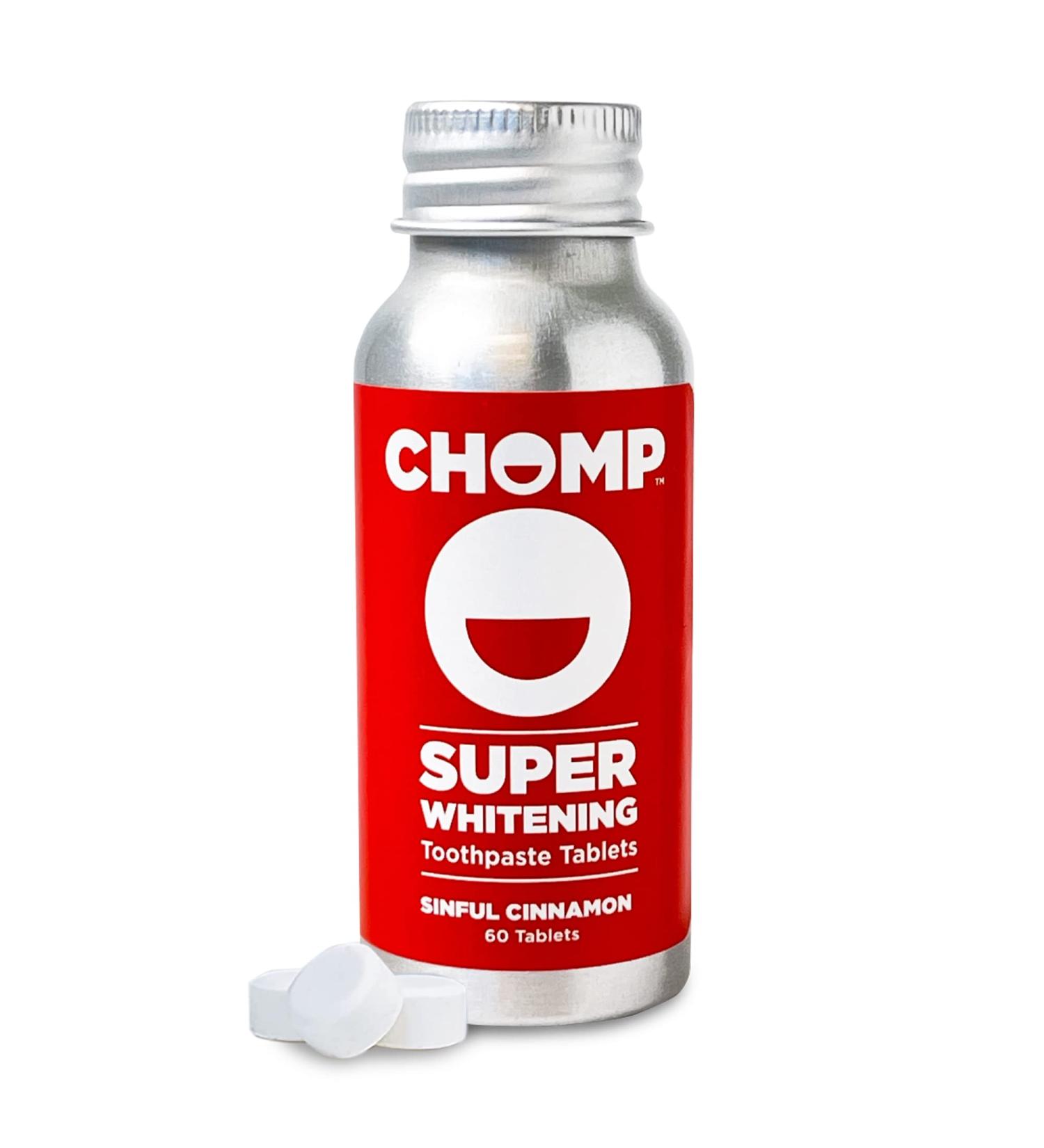 Chomp Cinnamon Toothpaste Tablets - Whitening 60 Count | Eco-Friendly Dental Care | International Shipping Available - Buy Online on GoSupps.com