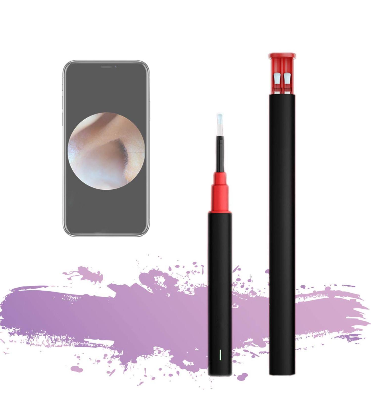 Ear Wax Removal Camera Professional WiFi Otoscope with Smart Gyroscope Fast Charging Widely Compatible Hd Waterproof Ear Cleaning for Daily Inspection and Cleaning of The Ear Canal Black - Buy Online on GoSupps.com