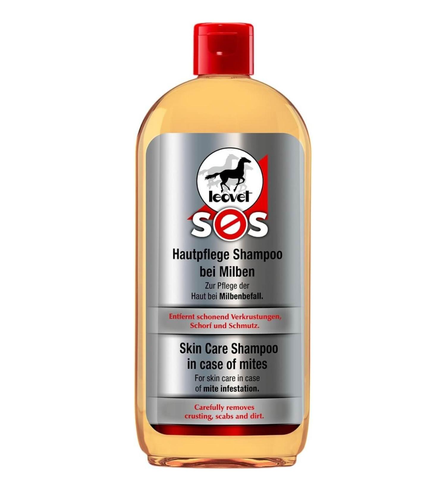 Leovet SOS Skin Care Shampoo for Horses | 500 ml | To cleanse skin affected by mites and parasites | For dandruff hair loss and patches of