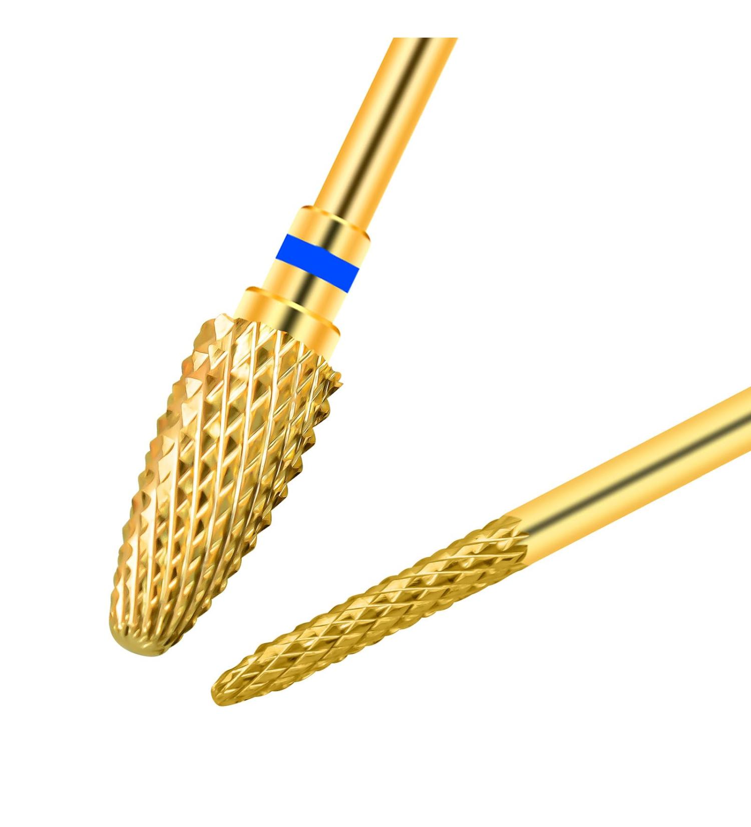 CGBE Nail Miller Attachments - 2 Pcs Wolframcarbid Bits for Gel Acrylic Nails | Medium Grain Gold Milling Cutter 3/32 | Manicure & Pedicure Tools - Buy Online on GoSupps.com