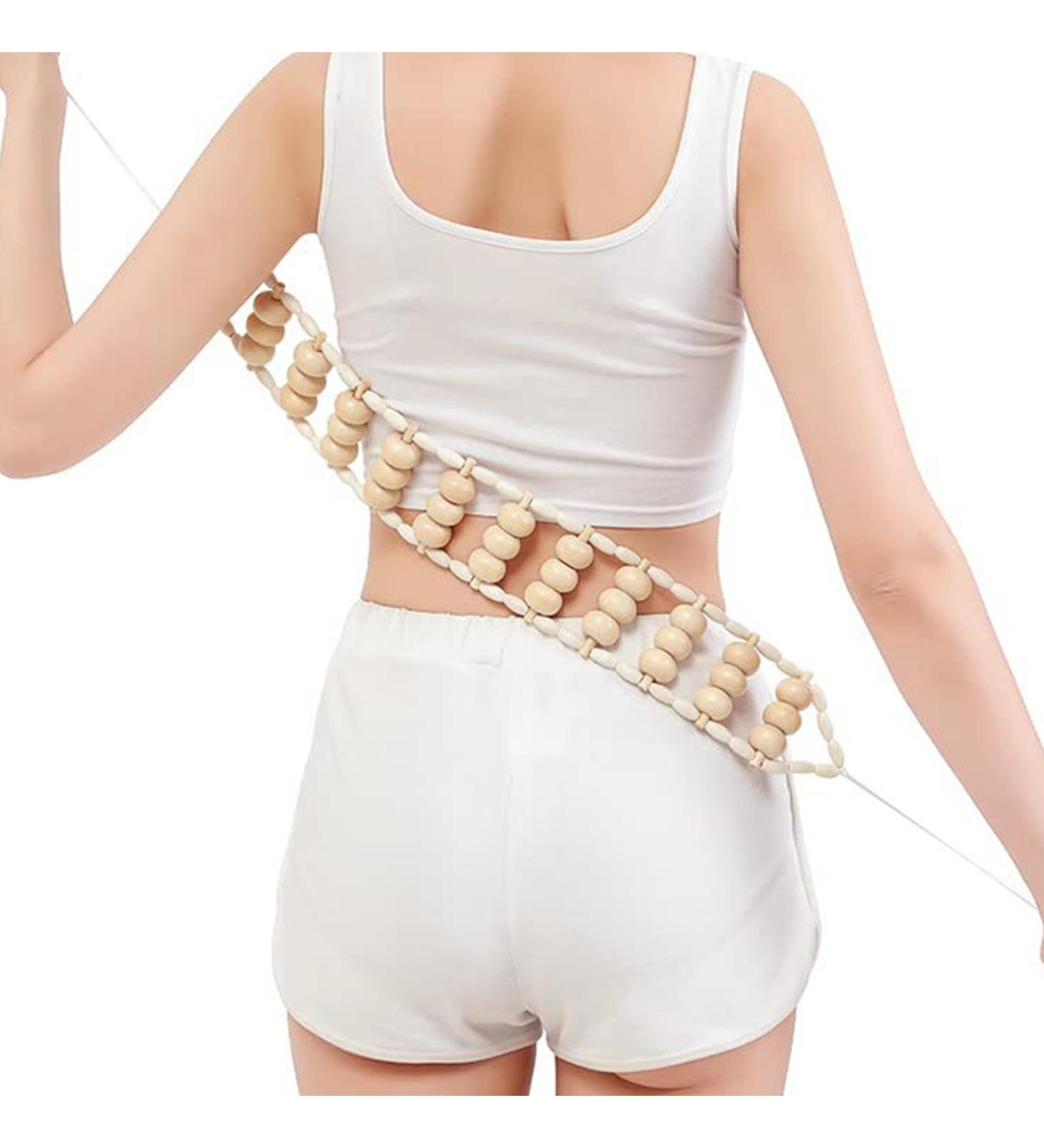 Pacienjo Wooden Back Massage Roll Rope | Manual Massage Belt for Back Neck Shoulder & Leg Pain Relief - Essential Wood Sculpture Tool - Buy Online on GoSupps.com