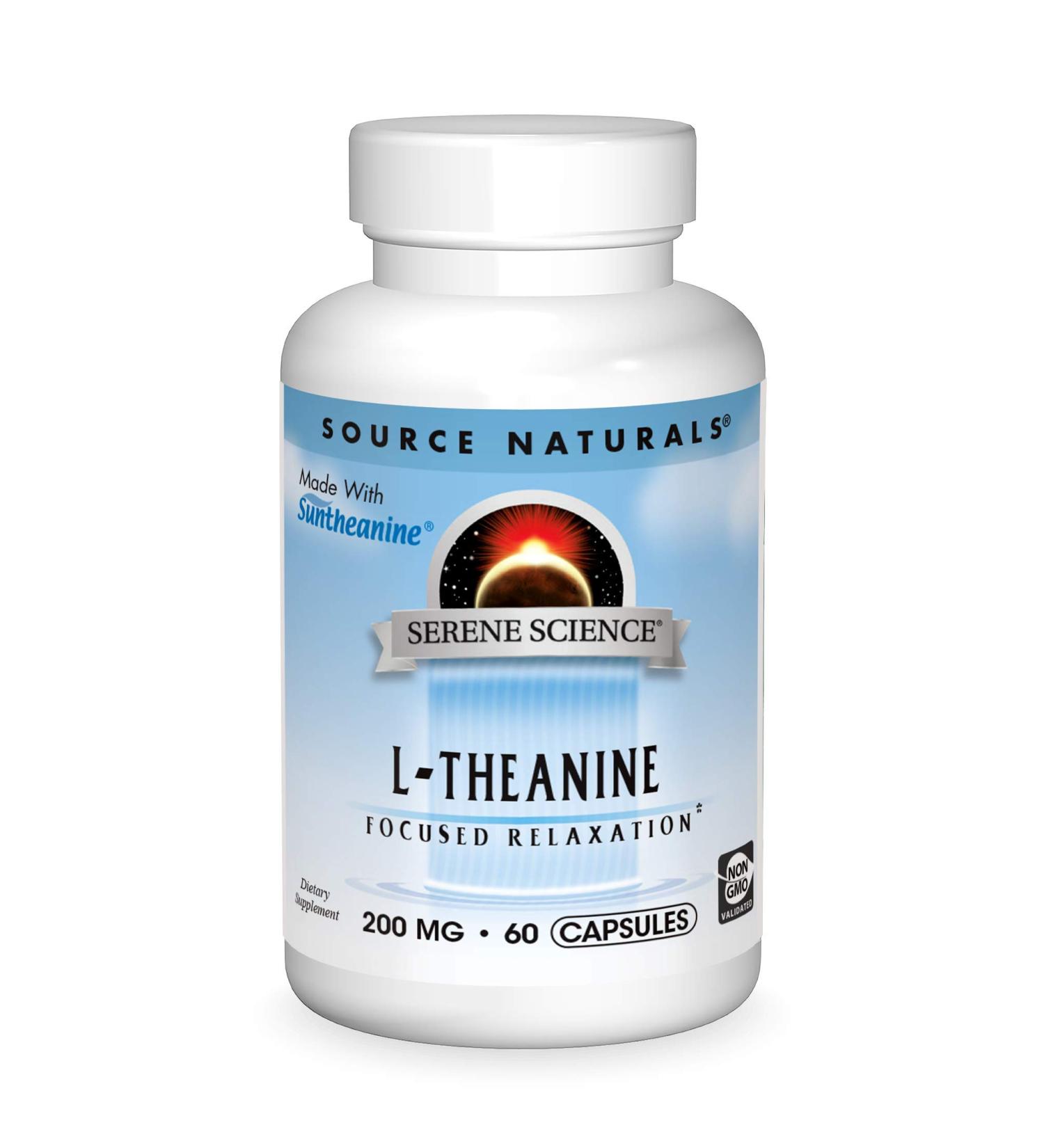 Source Naturals L-Theanine 200 mg - 60 Capsules for Relaxation & Focus - Buy Online on GoSupps.com