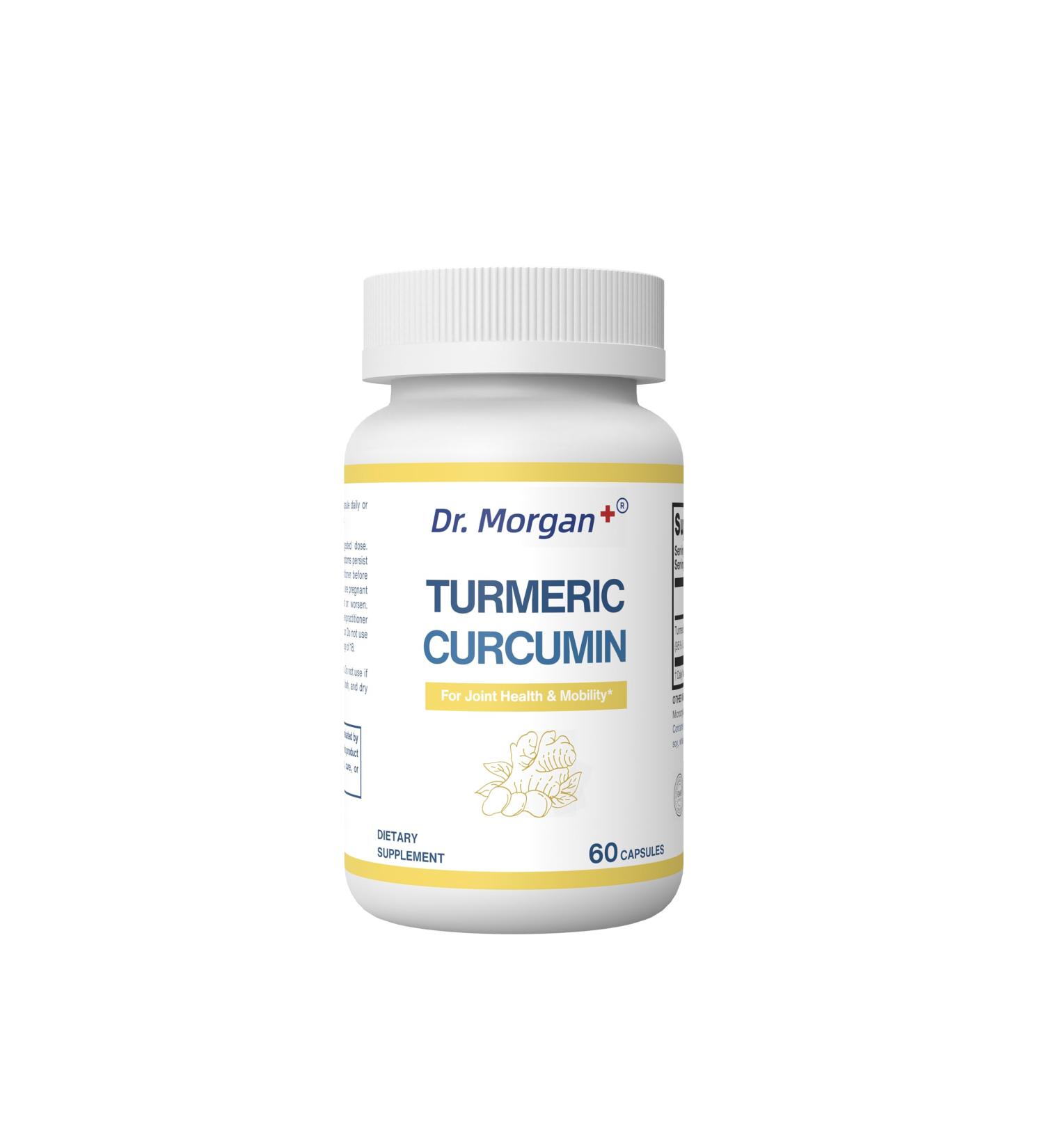 Dr. Morgan Turmeric Curcumin Supplement with 95% Curcuminoids Daily Joint and Antioxidant Support High Purity Formula 60 Capsules Made in Canada 1 - Buy Online on GoSupps.com