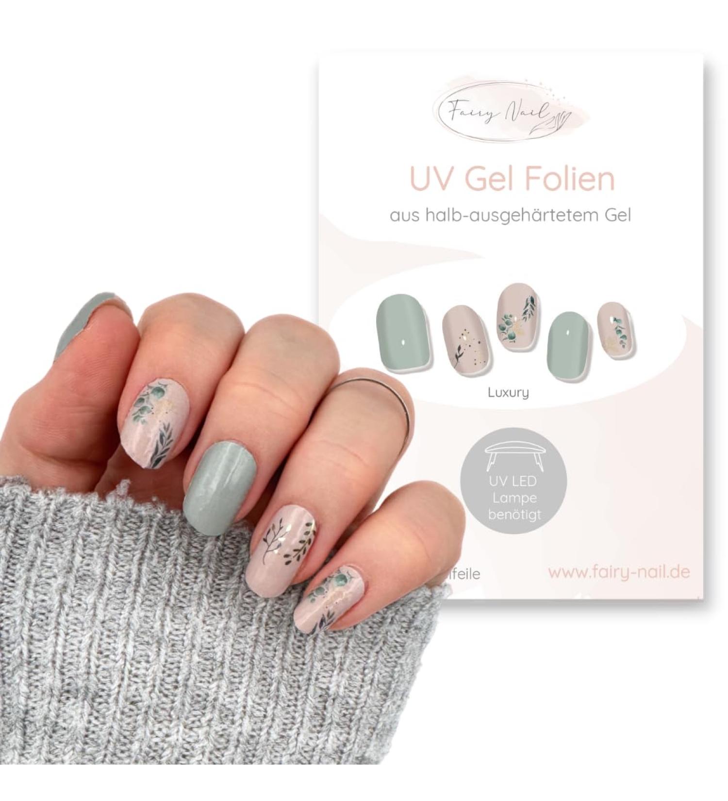 Luxury Fairy Nail UV Gel Foils - 16 Self-Adhesive Nail Wraps for Stunning Manicures - Buy Online on GoSupps.com