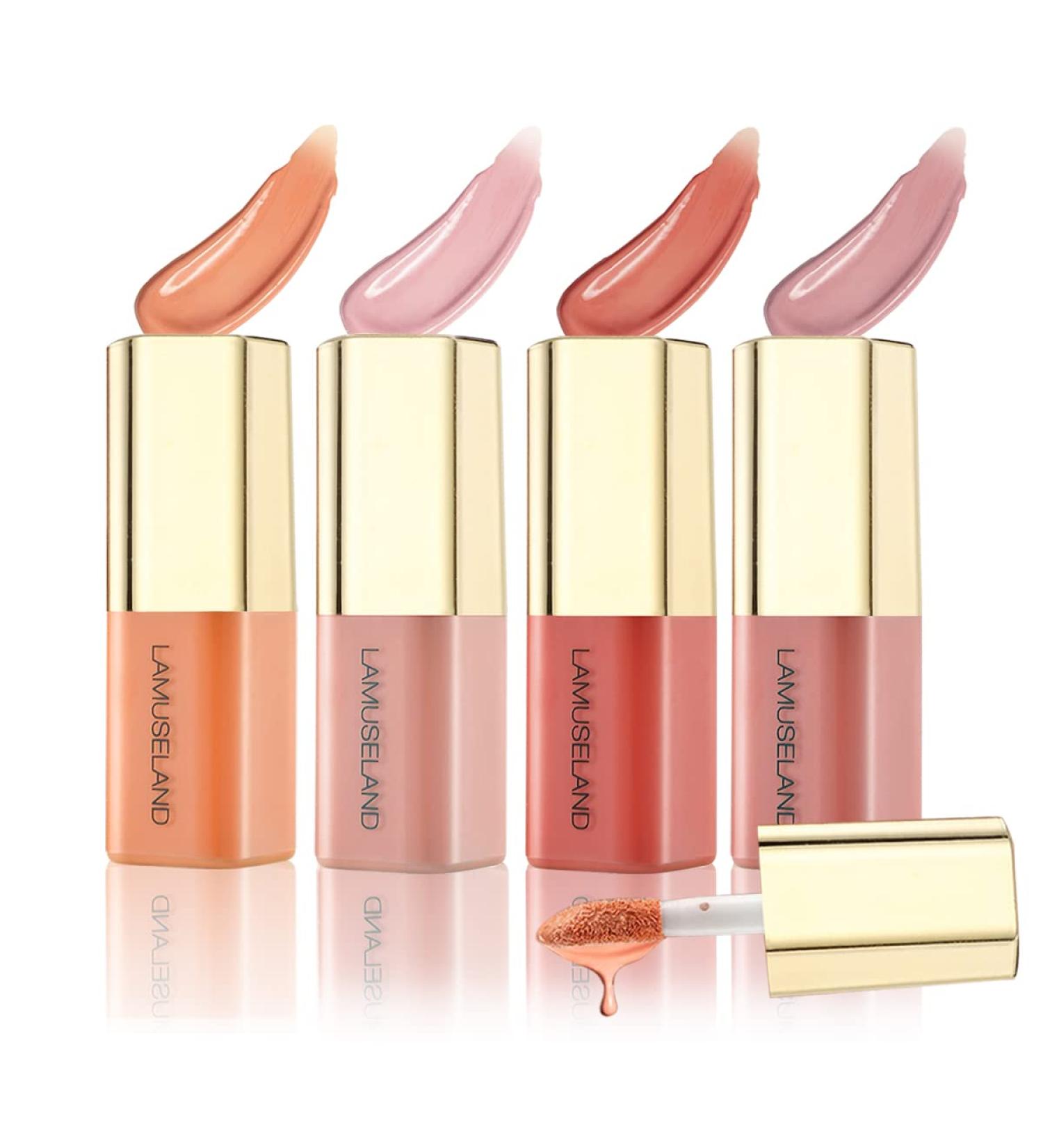Aaiffey Liquid Blush Set - 4 Mini Natural Cheek Colors for Dewy & Long-Wearing Makeup | Korean Cosmetic Blush - Buy Online on GoSupps.com