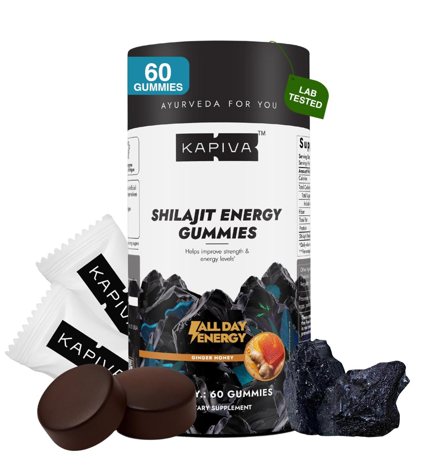 Kapiva Pure Himalayan Shilajit Gummies I Upto 70% Fulvic Acid | 80+ Essential Minerals| Immune Support & Vitality for Men, Women I 500 mg per Day | Non-GMO I 100% Natural & Organic 1 Count (Pack of 1) - Buy Online on GoSupps.com