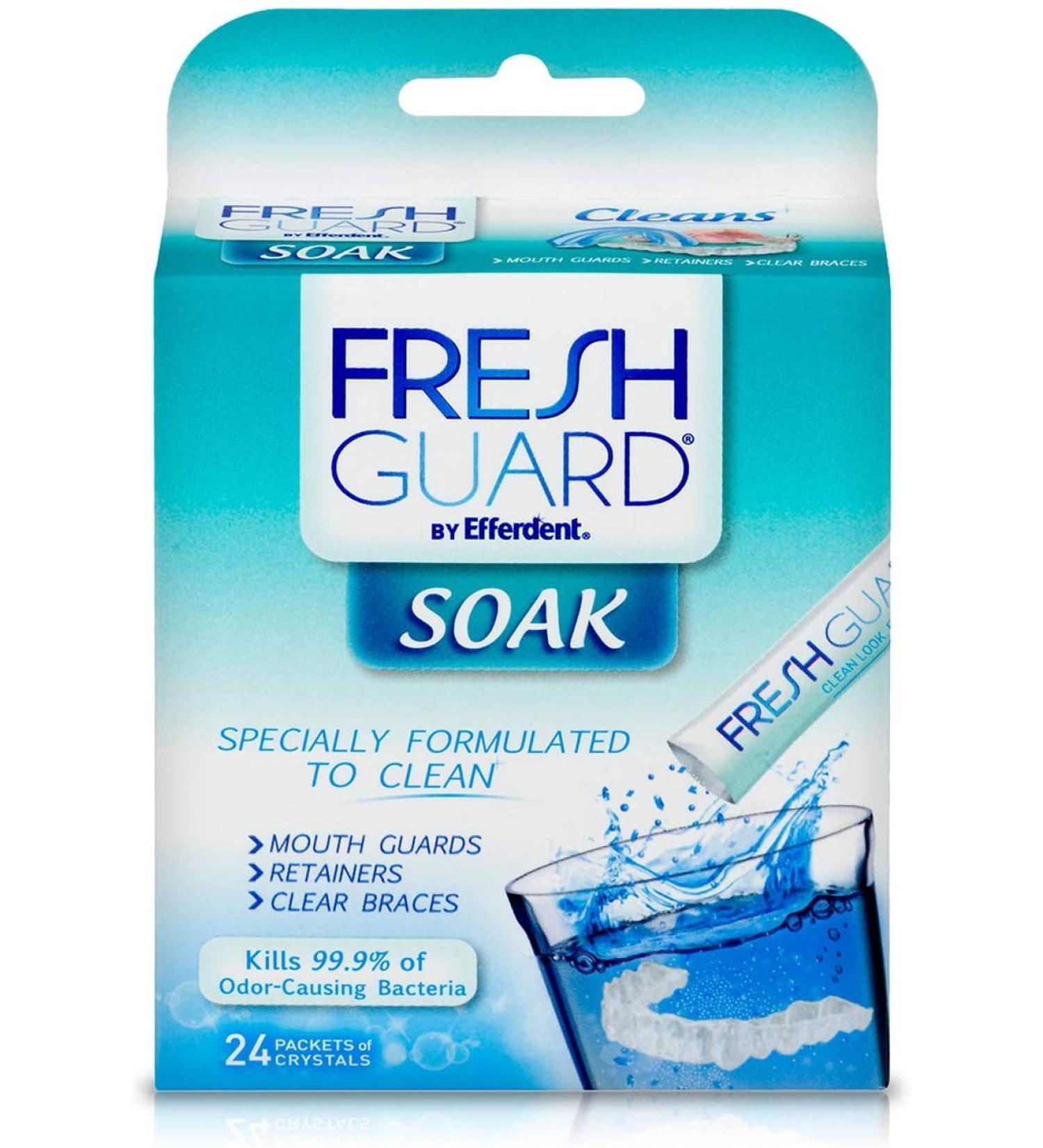 Fresh Guard Soak: Cleaner for Retainers, Mouthguards, Braces - Buy Online on GoSupps.com