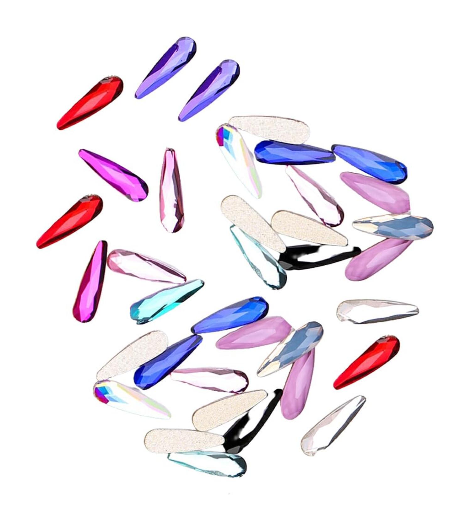 dijiusidy 50 Pieces Glass Crystal Set Eye-catching Personalized Nail Art Rhinestones DIY Handcraft Manicure Accessories for Card Making Water Drop - Buy Online on GoSupps.com