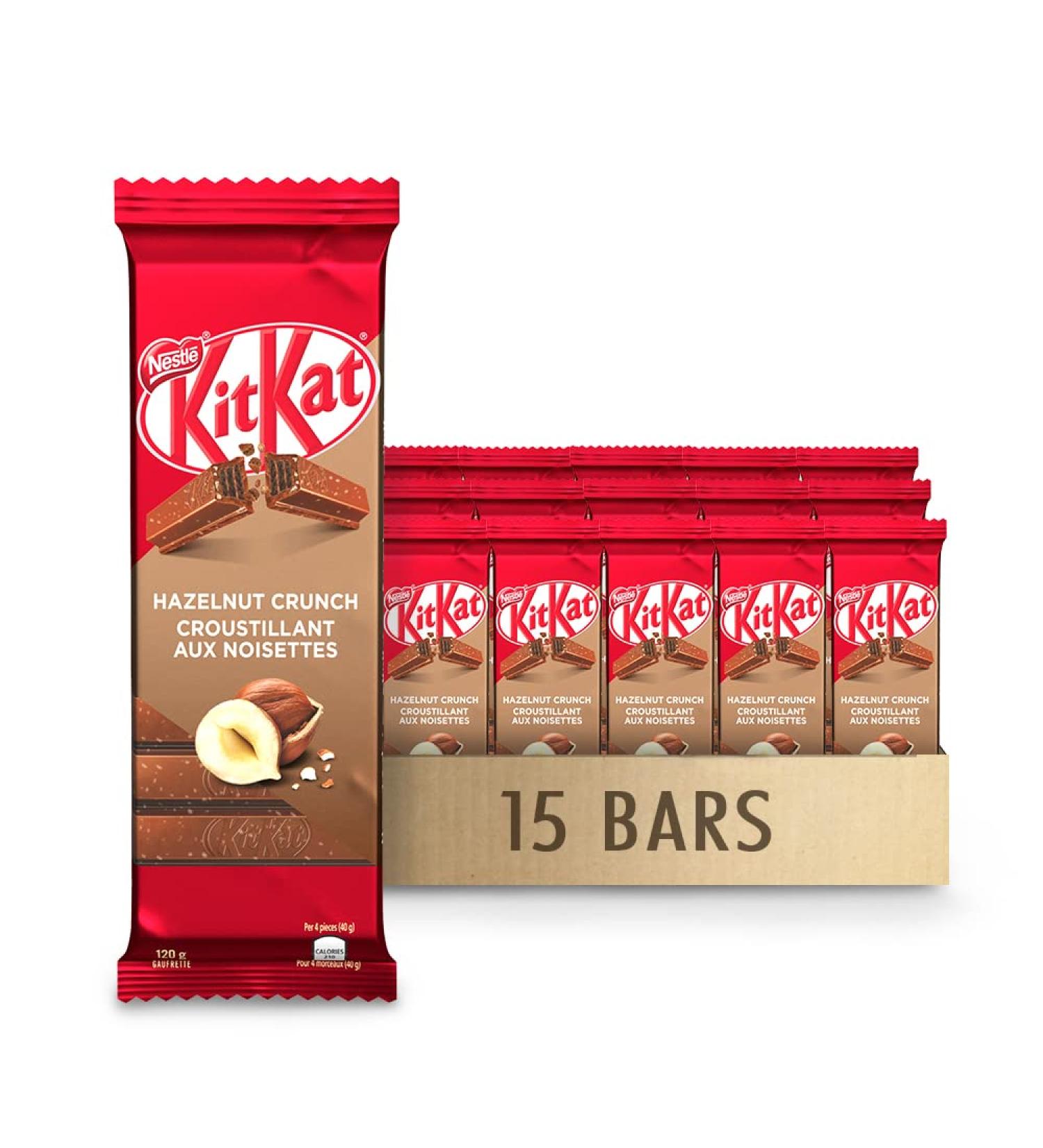 KIT KAT NESTL KITKAT Hazelnut Crunch Wafer Chocolate Bars 120 g x 15 Bars Hazelnut 15 Count (Pack of 1) - Buy Online on GoSupps.com