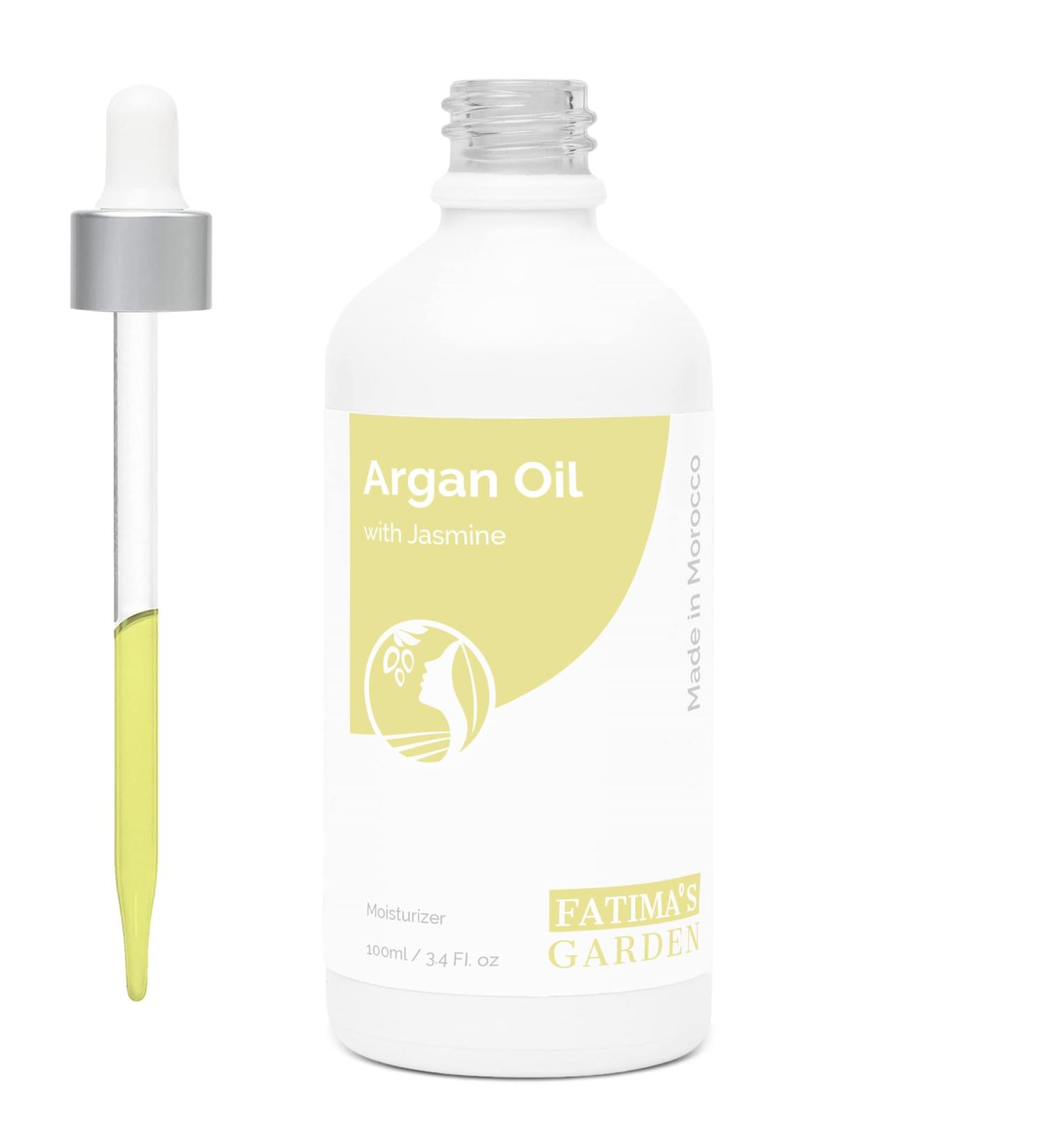 Fatima's Garden 100% Natural Argan Oil with Jasmine - Anti-Aging Moisturizing Cold-Pressed Oil for Face Hair Body & Nails - 100ml (1 Pack) - Buy Online on GoSupps.com