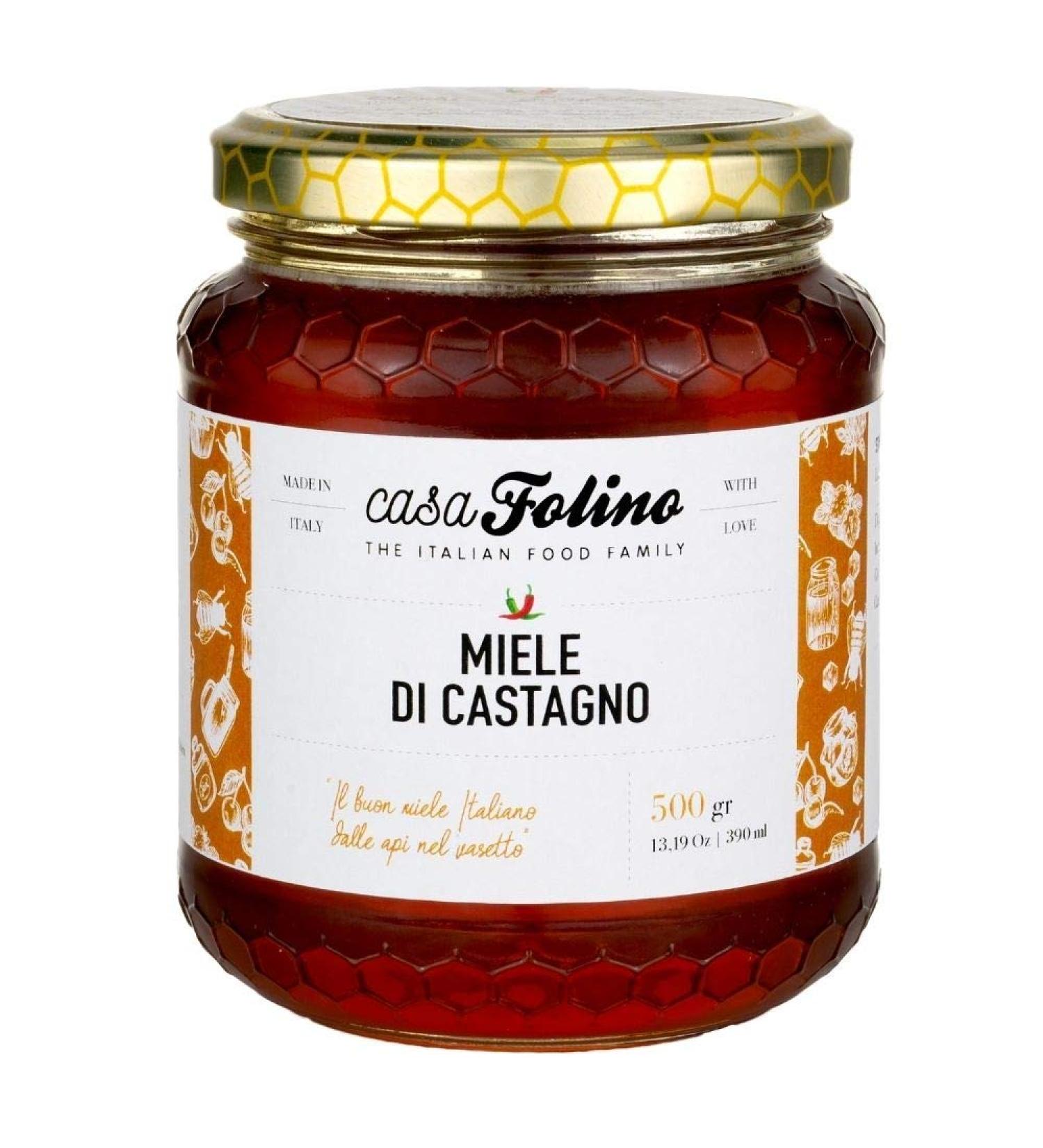 Natural chestnut honey Calabrese 250g Casafolino Delicious Api Honey obtained from chestnut flowers Ideal for sweetening and making desserts.