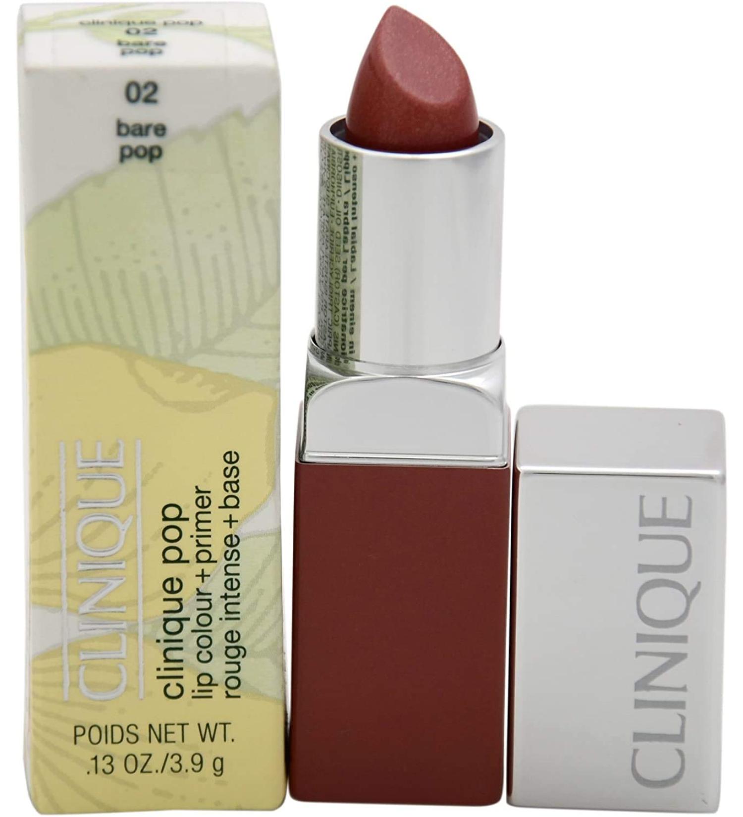 Clinique Pop Lip Colour + Primer 02 Bare Pop Lipstick 0.13oz - Long-Lasting Formula - Buy Online on GoSupps.com