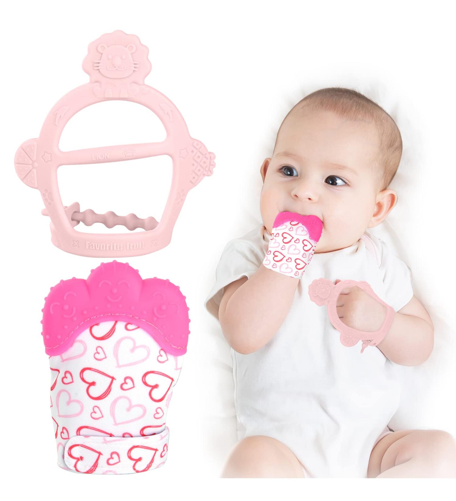 Vicloon Baby Bite Gloves & BPA-Free Bite Ring Toy | Soothes Gums for 0-6 Months | Soft Safe & Durable - Buy Online on GoSupps.com