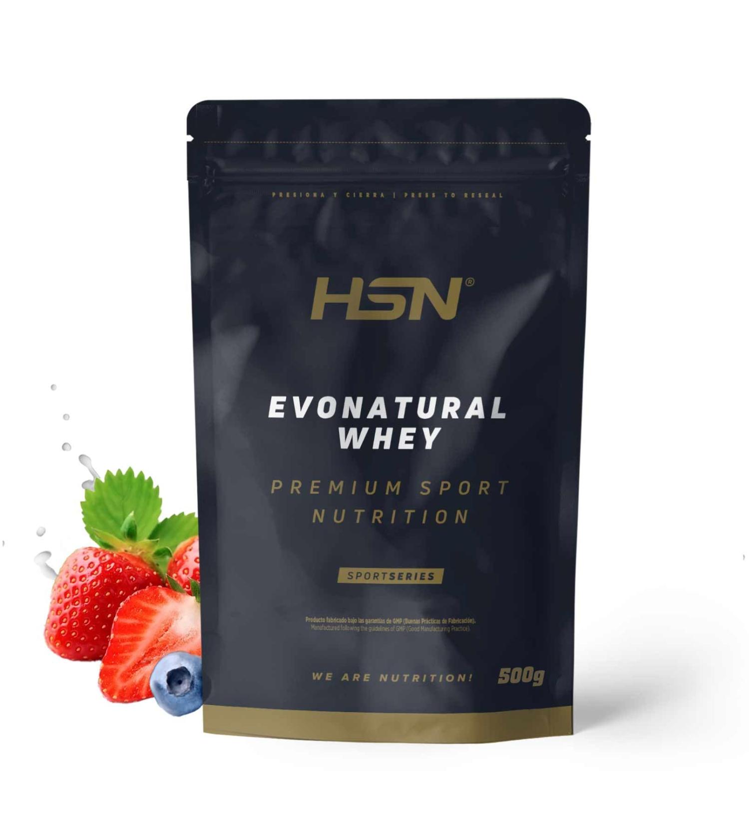 HSN Evonatural Whey sweetened with stevia red fruit 500 g whey concentrate without sweeteners or sugar without doser suitable for vegetarian and glutenfree diets Red fruit 500 g Paquete de 1 - Buy Online on GoSupps.com