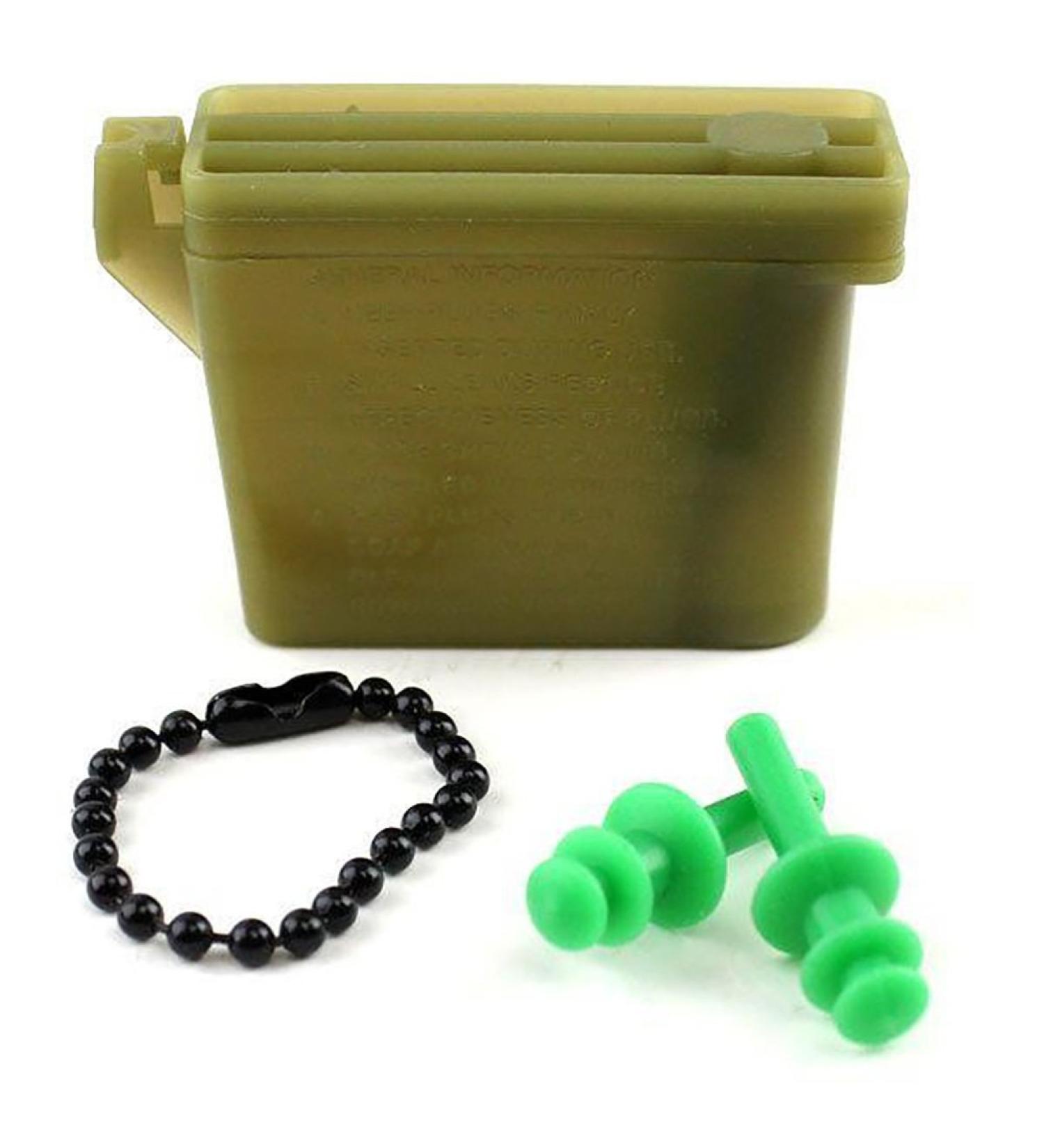 Vanguard Ear Plugs with Chain and Case Green Small