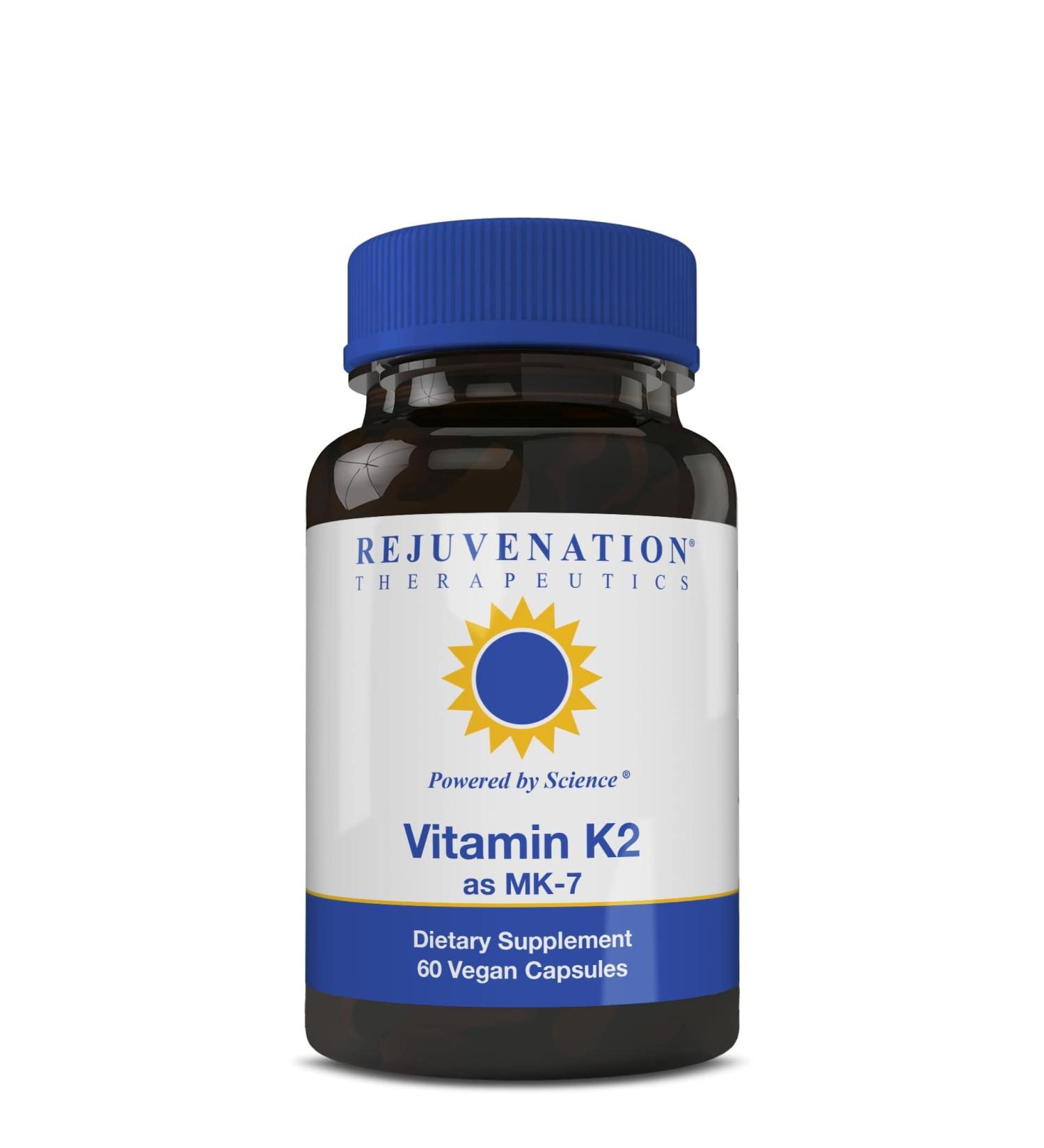 Rejuvenation Therapeutics Vitamin K2 MK-7 | High Potency 300mcg | 60-Day Supply | Vegetarian Capsules - Buy Online on GoSupps.com