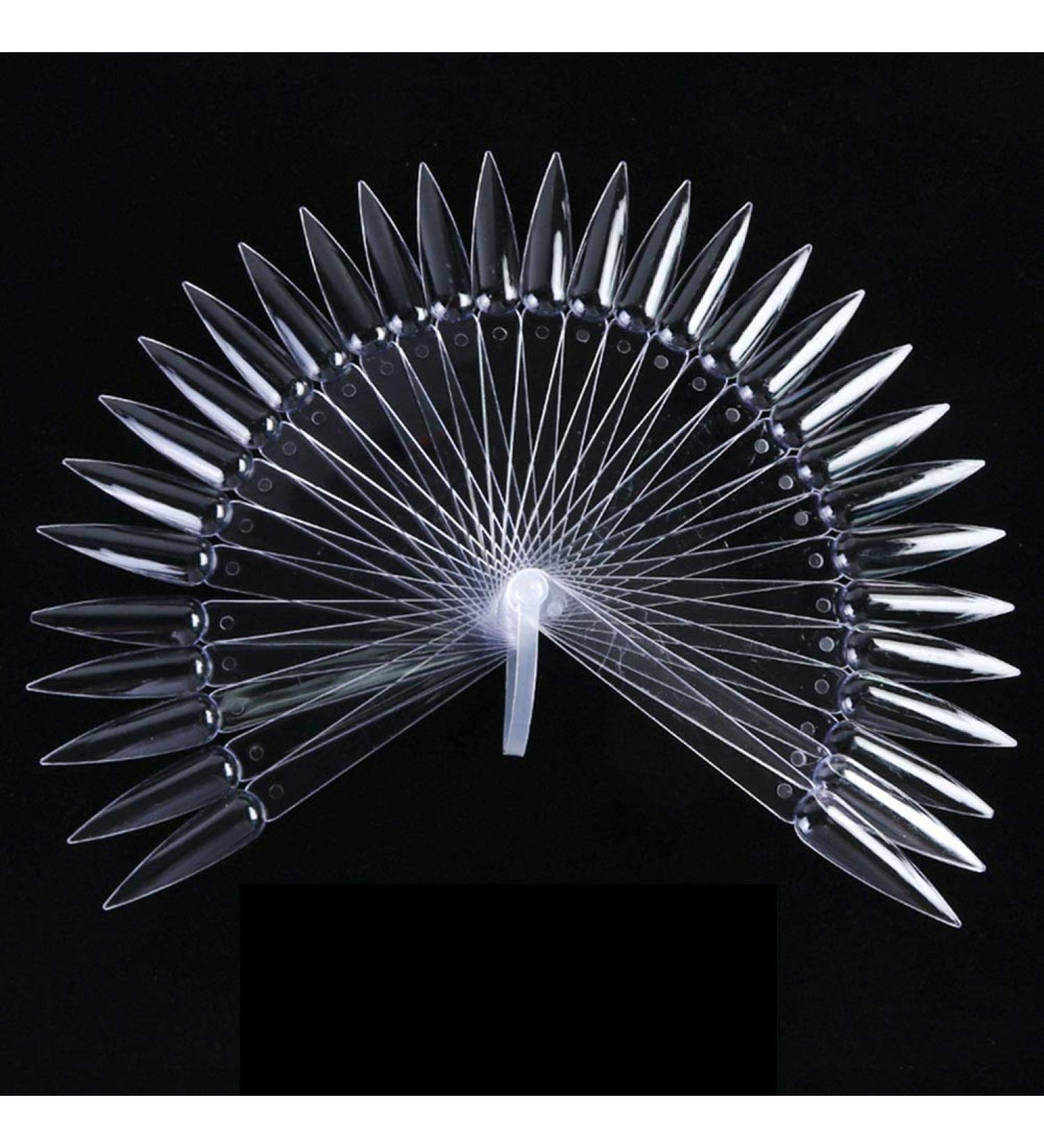 FOReverweihuajz Fan Shape Pointed False Nail Tips - Clear Polish Color Chart for Salon Manicure Art Display - Buy Online on GoSupps.com