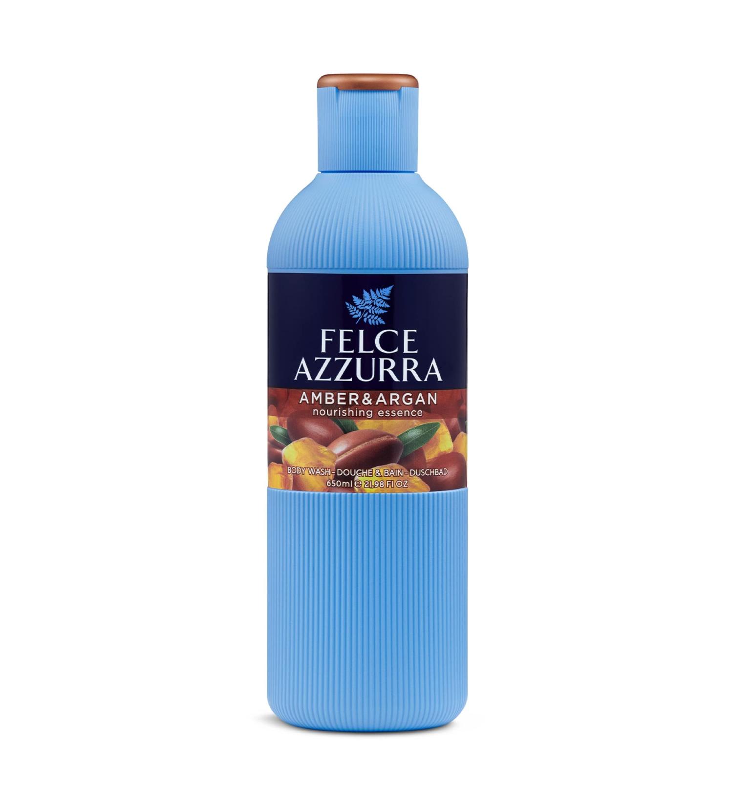 Felce Azzurra Amber and Argan Body Wash - Nourishing Essence with Essential Oils - Sensual Scent - 22 Oz - Buy Online on GoSupps.com