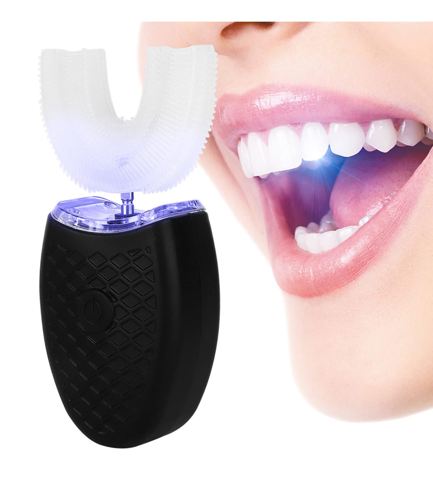Electric Sound Toothbrush - U-Shape Automatic Cleaning 4 Modes Food-Grade Silicone Oral Care Tool - Buy Online on GoSupps.com