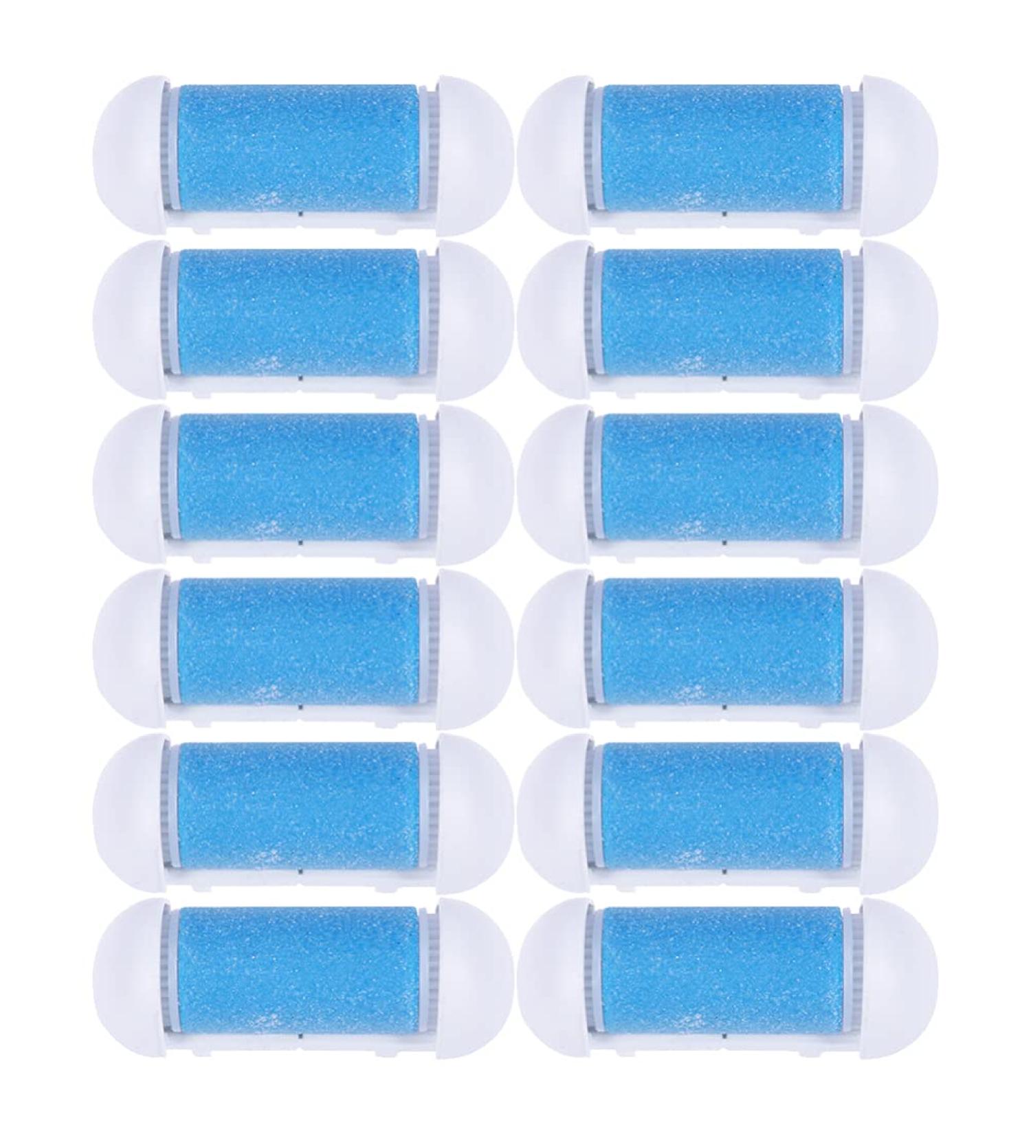 12 Replacement Rollers for Foot File - Coarse Refill Heads for Electronic Pedicure Tools - Blue - Buy Online on GoSupps.com