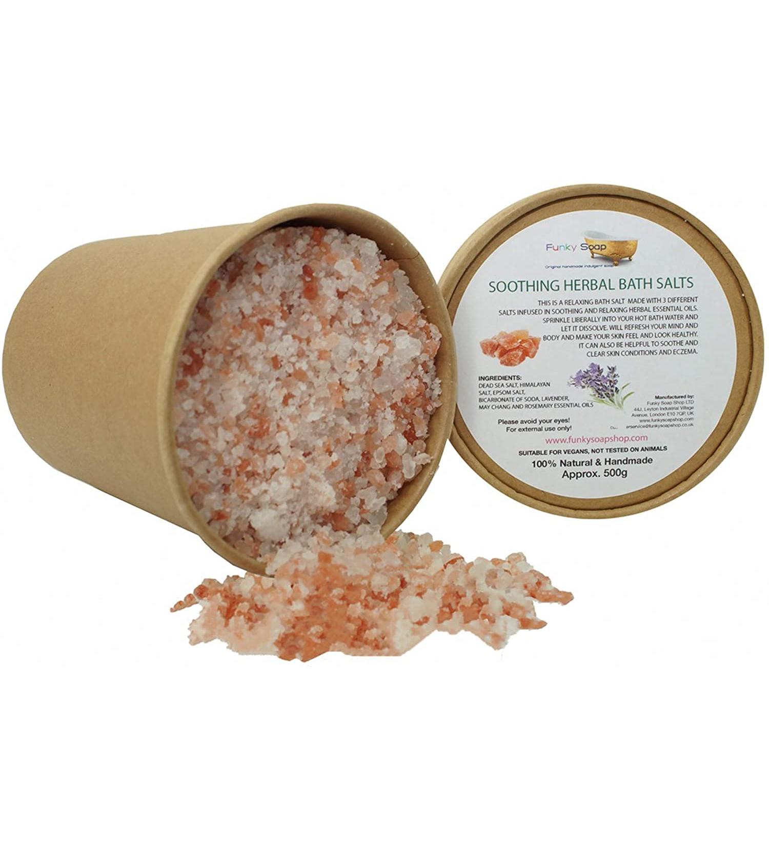 Soothing Herbal Bath Salts Kraft Paper Tub of 500g