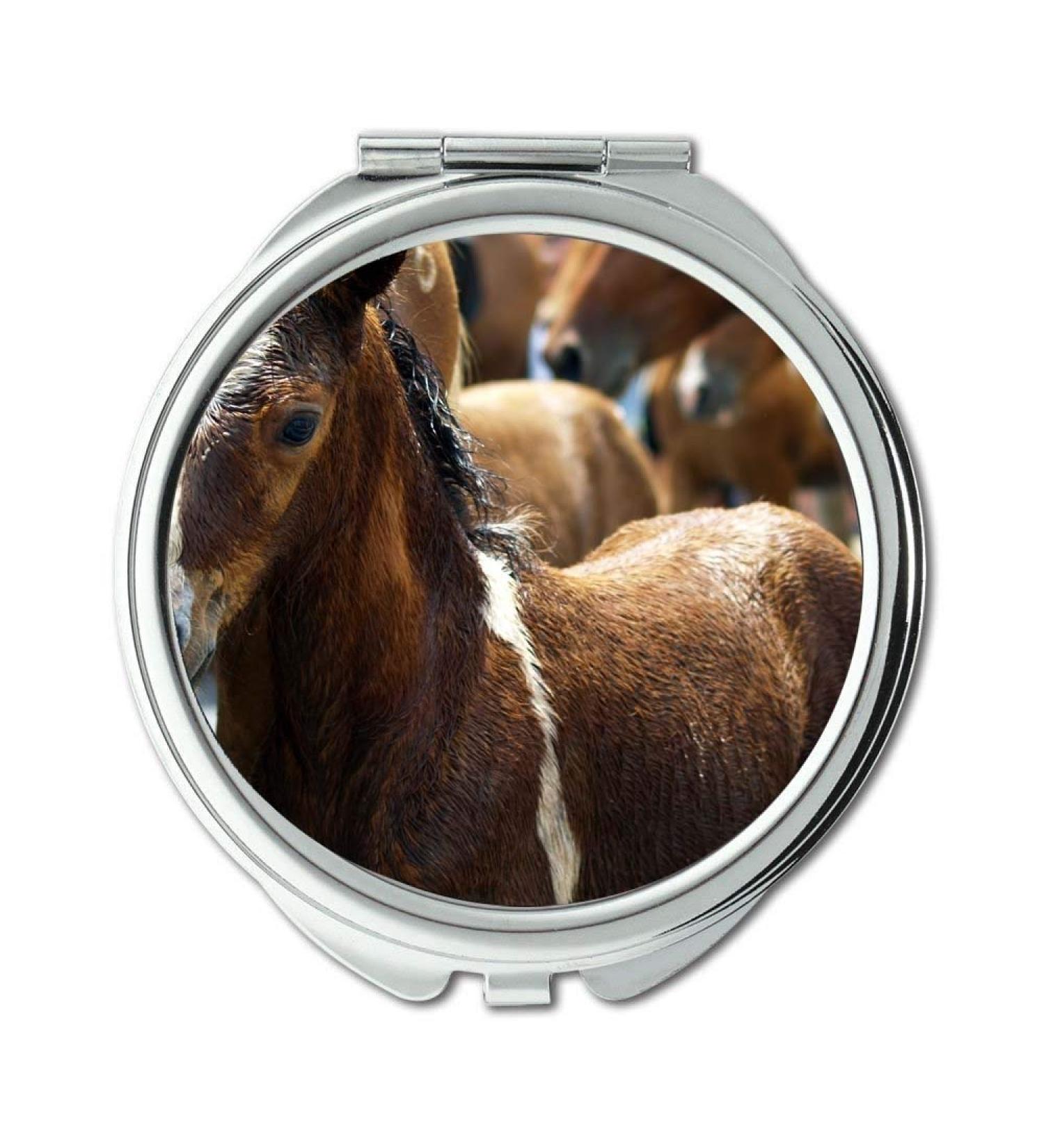 Mirror Travel Mirror animals herd horses pocket mirror portable mirror - Buy Online on GoSupps.com