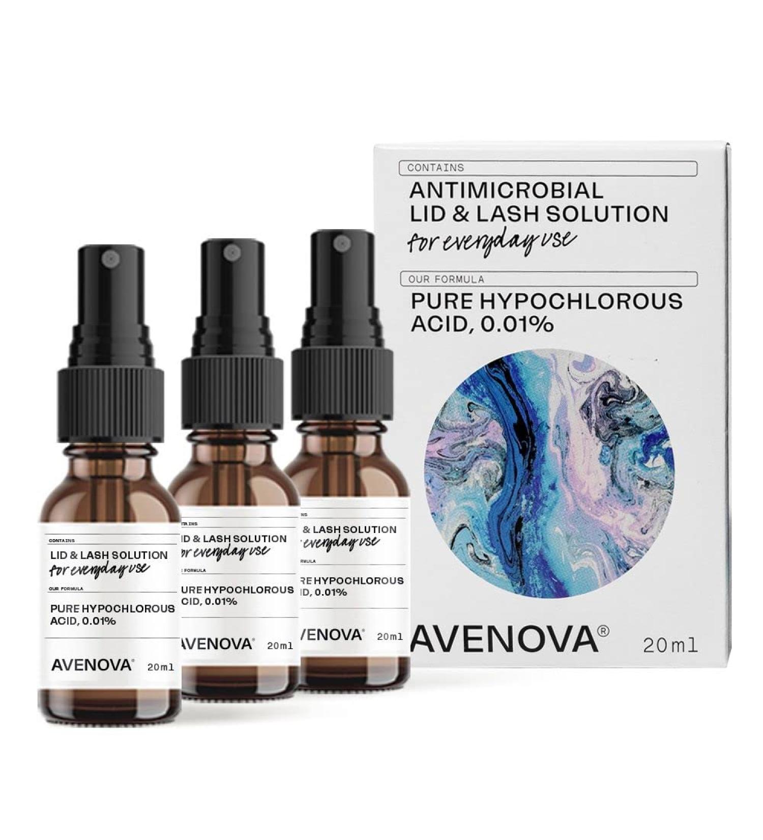 Avenova Eyelid and Eyelash Cleanser Spray 3 Pack - FDA Cleared Hypochlorous Acid Formula for Clear and Healthy Eyes - Buy Online on GoSupps.com