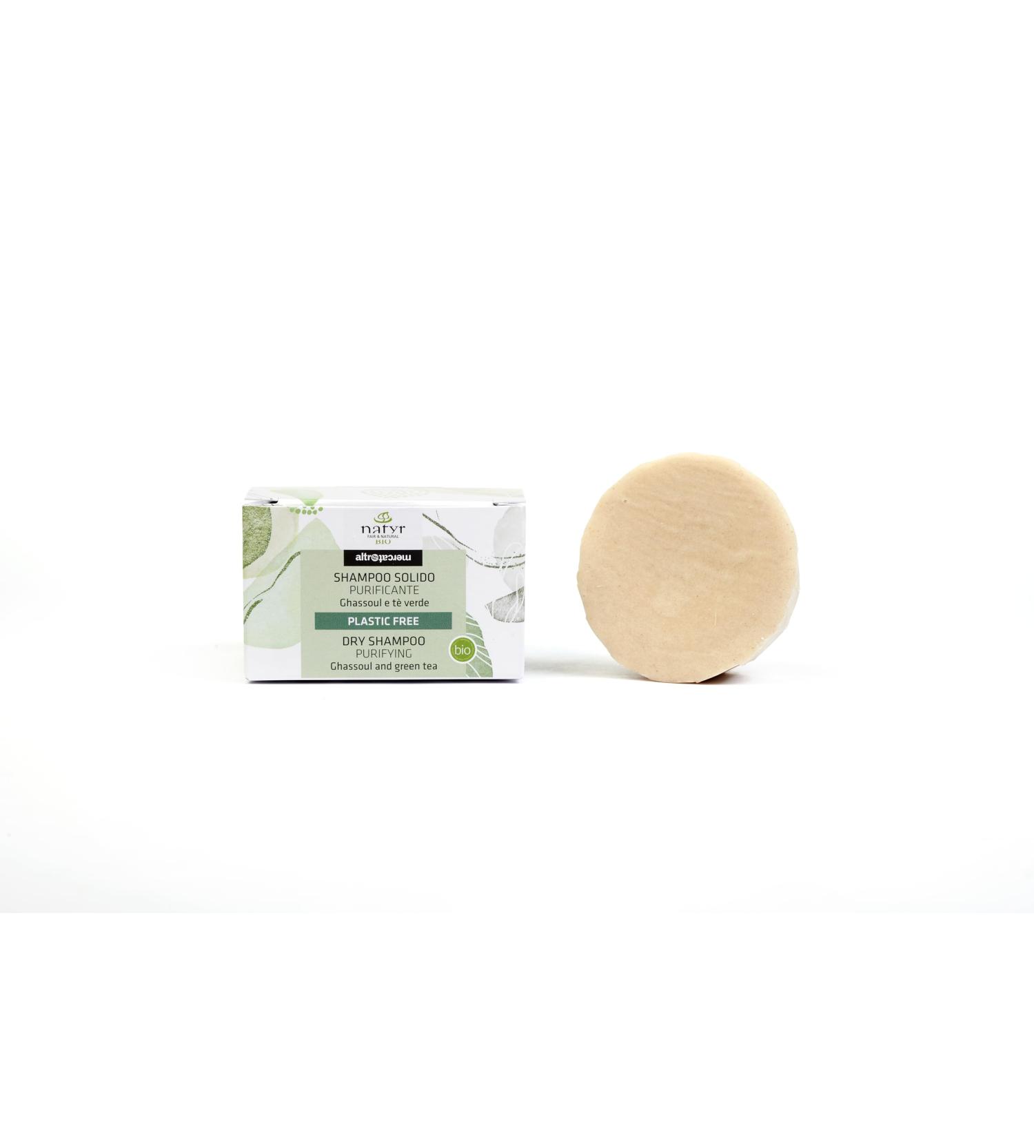  natyr Solid shampoo - purifying - ghassoul and green tea - organic - 55g - Buy Online on GoSupps.com