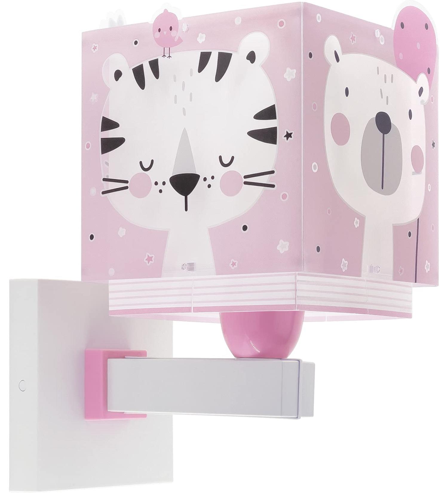 Dalber Children's Wall Lamp Jungle Animals & Clouds Design | Pink E27 Light for Kids' Room | 63119S - Buy Online on GoSupps.com